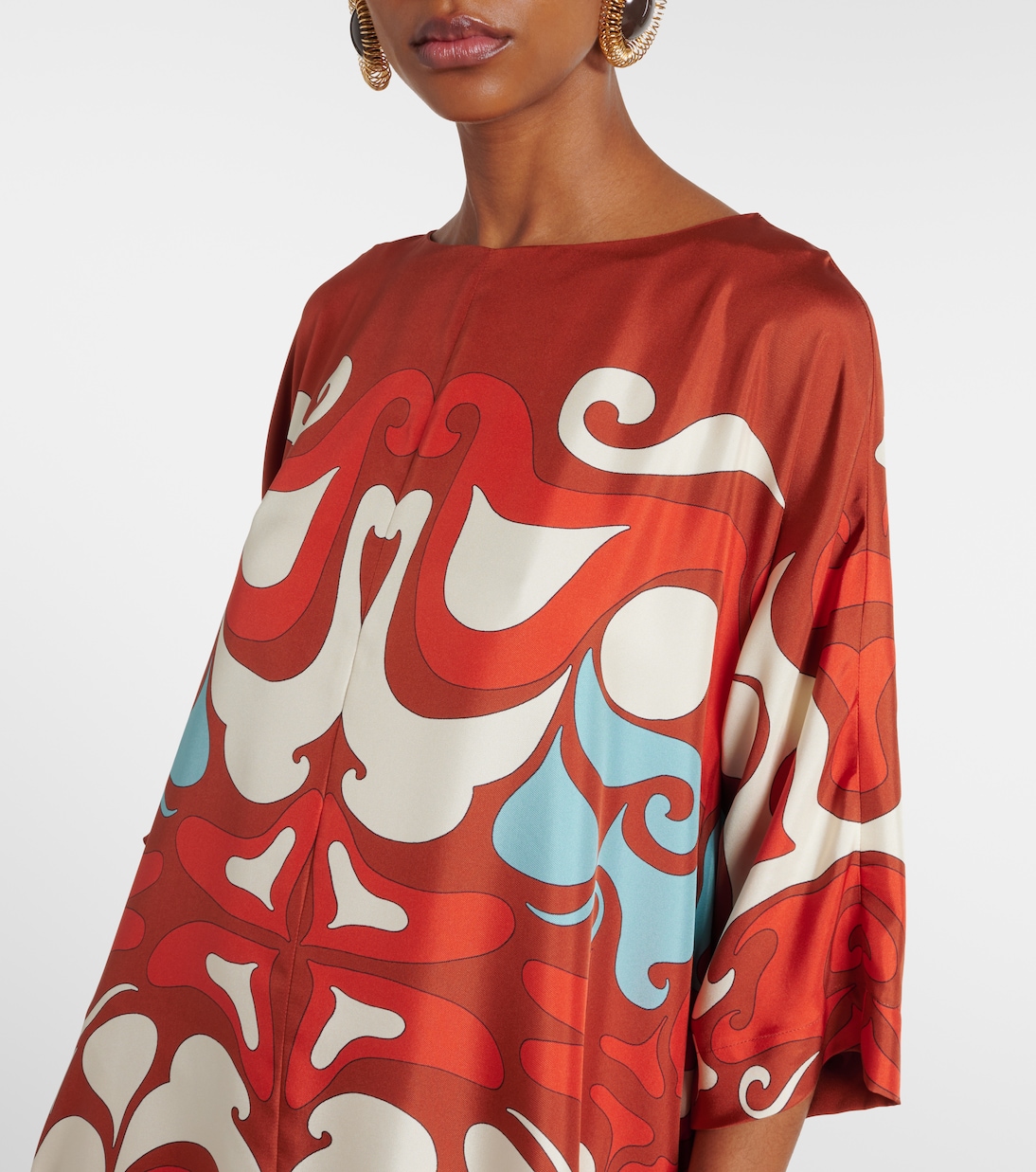 Muumuu printed silk twill maxi dress | La DoubleJ