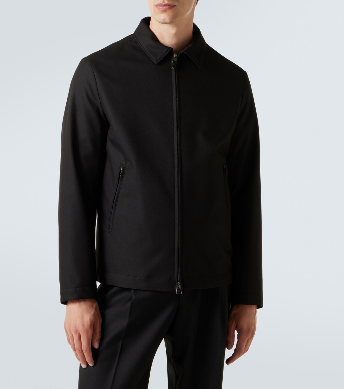 Leather-trimmed jacket | Canali