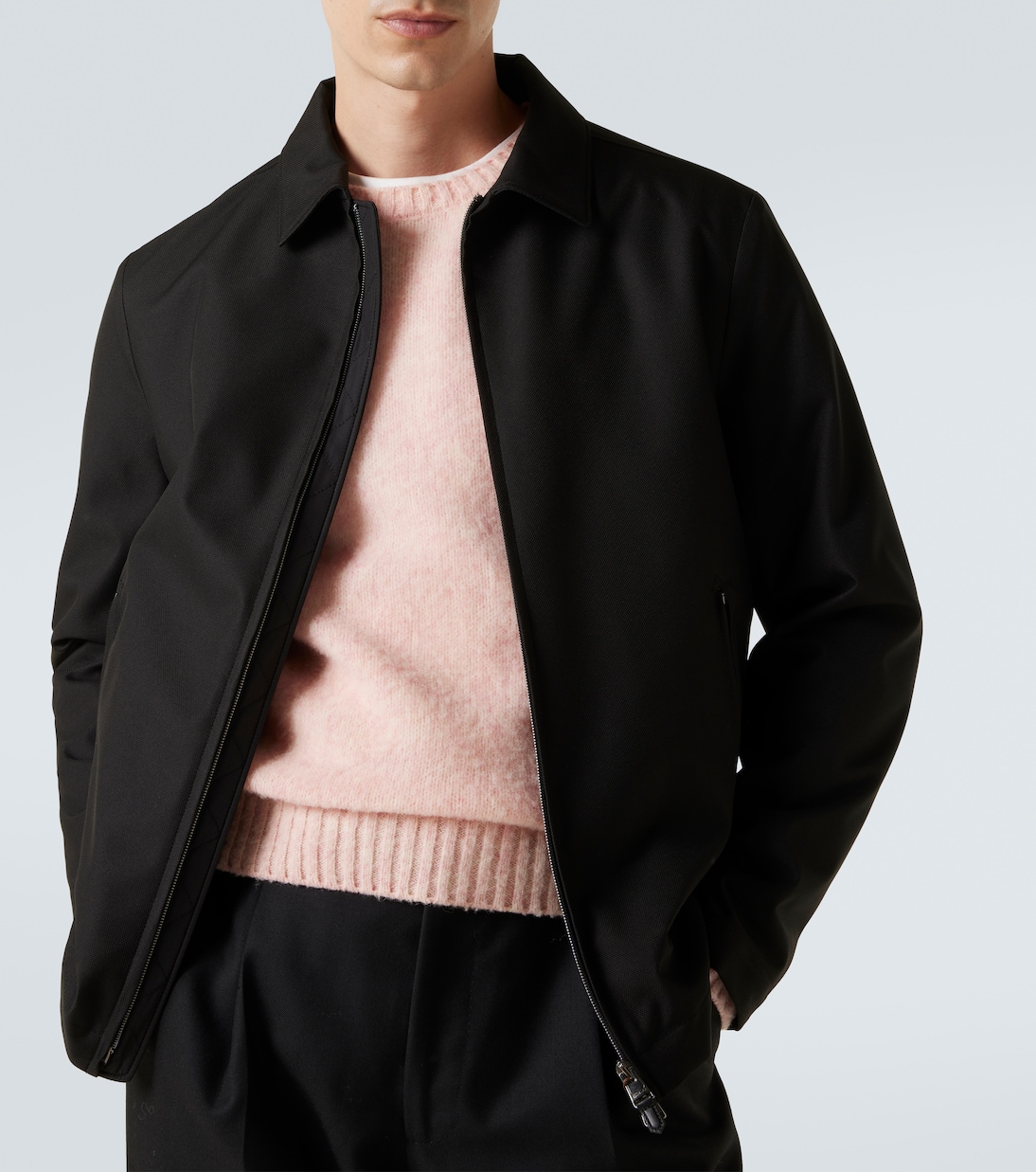 Leather-trimmed jacket | Canali