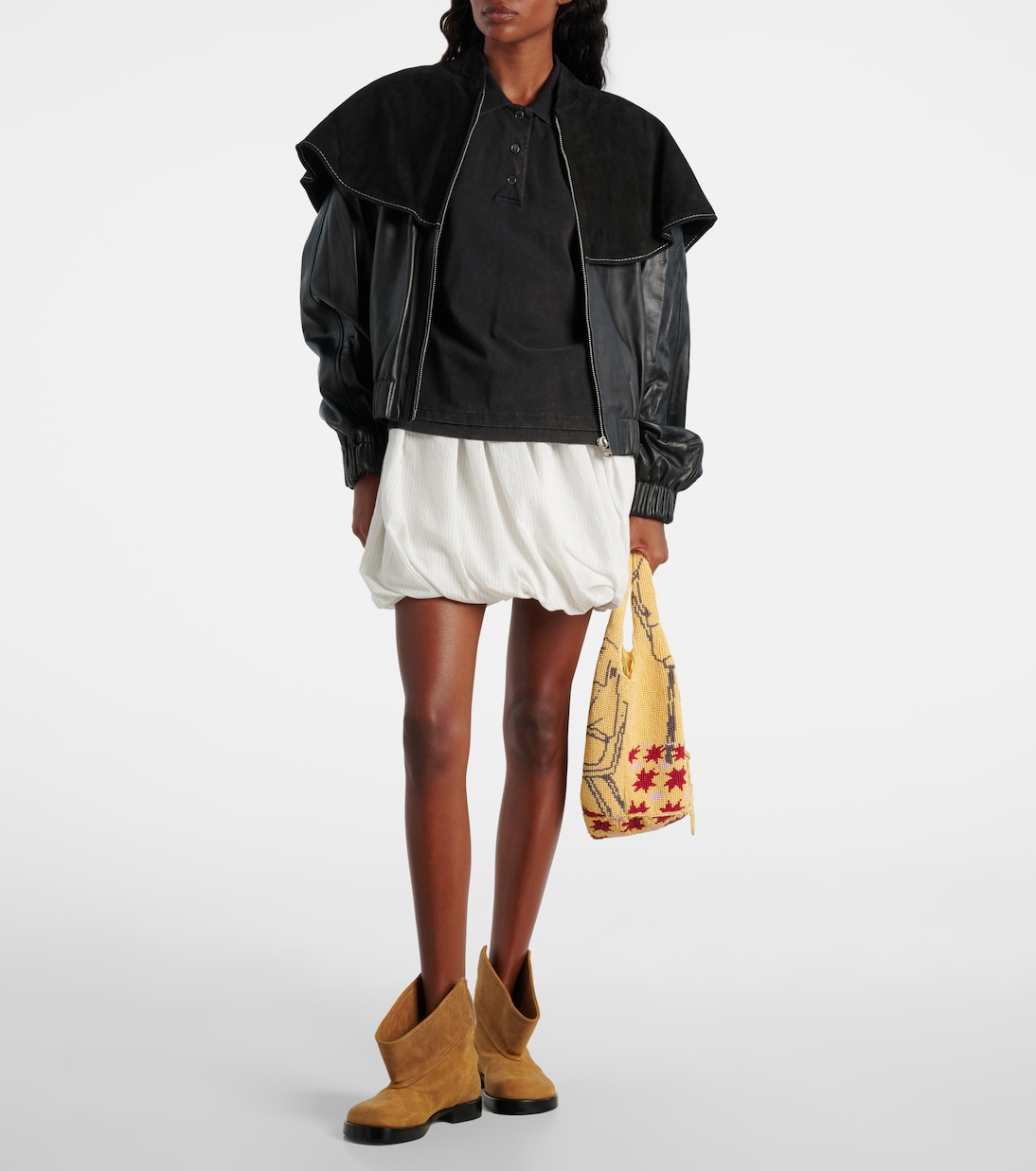 Caped leather jacket | JW Anderson