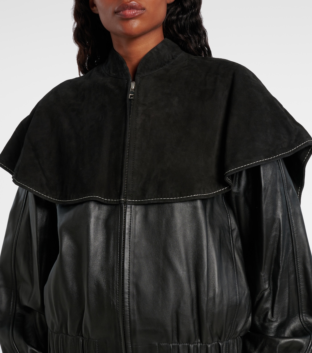 Caped leather jacket | JW Anderson
