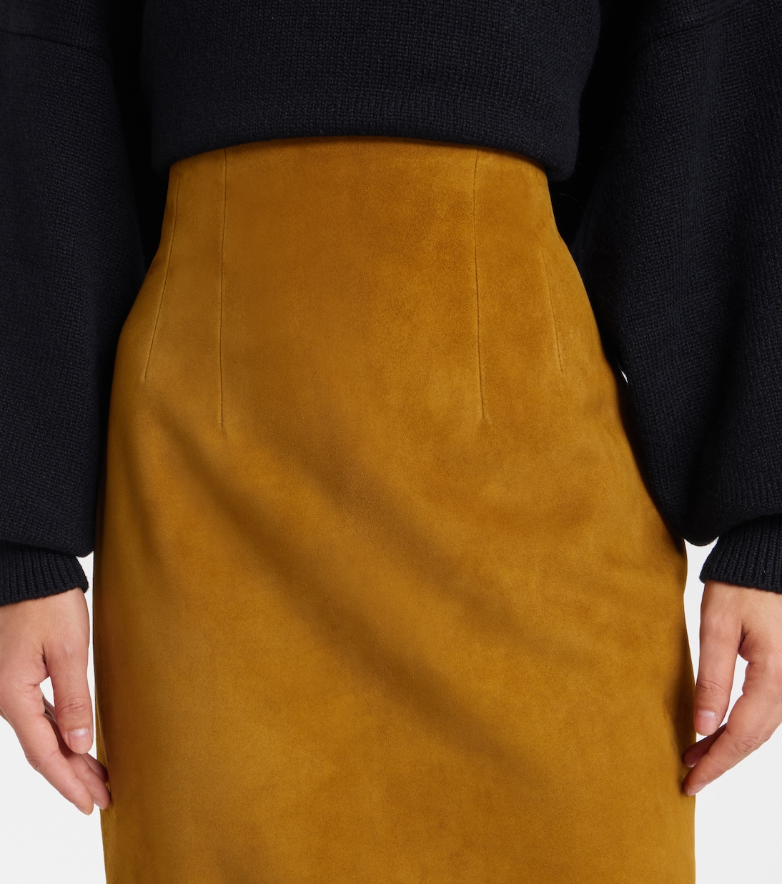 Jupe longue Loxley en daim | Khaite