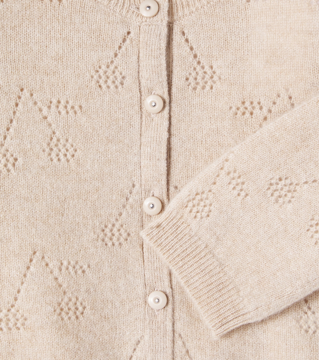 Baby Tibile pointelle cashmere cardigan | Bonpoint
