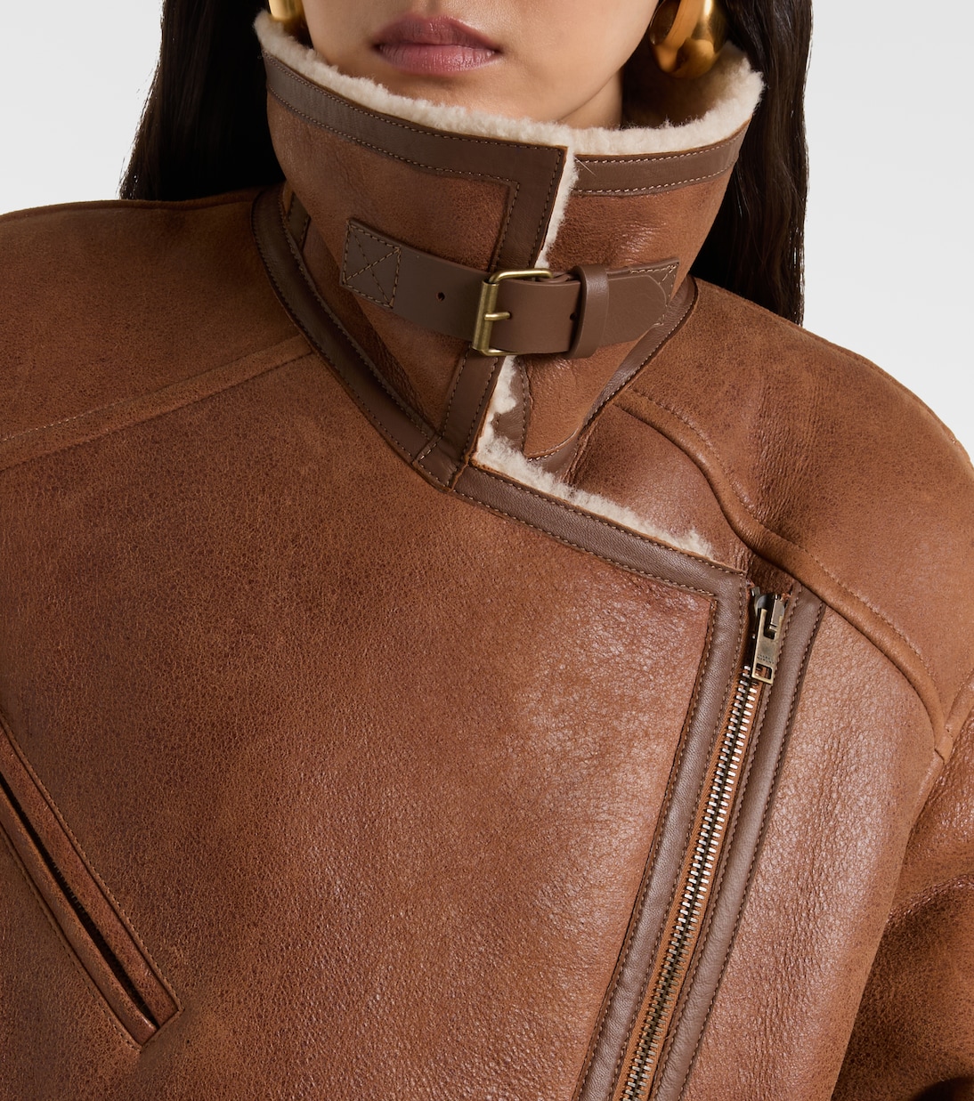 Giacca Adelina in pelle con shearling | Isabel Marant