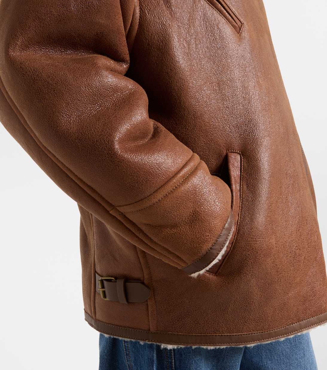 Giacca Adelina in pelle con shearling | Isabel Marant