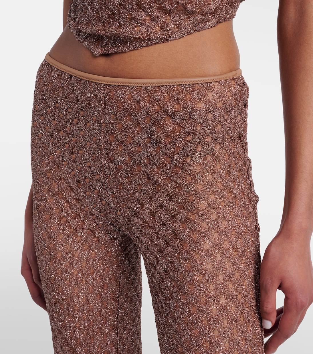 Open-knit lamé flared pants | Missoni