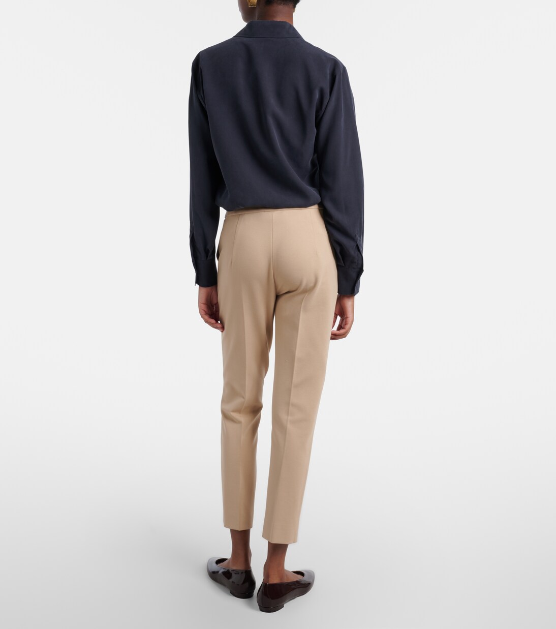 Pantalones slim cropped Pegno de jersey | Max Mara