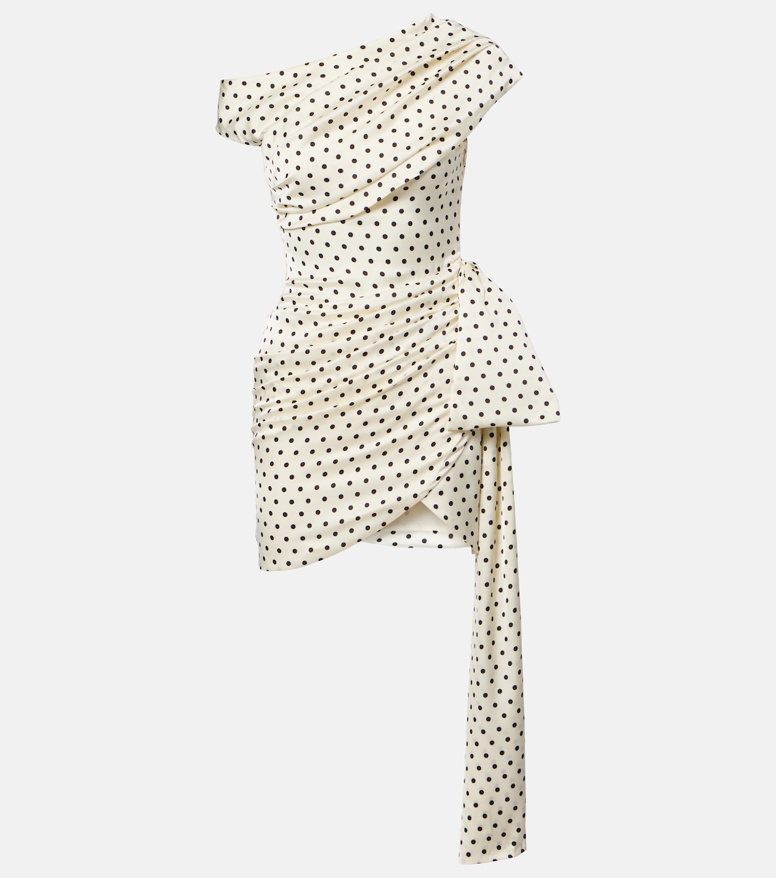 Polka-dot asymmetric draped minidress | Self-Portrait