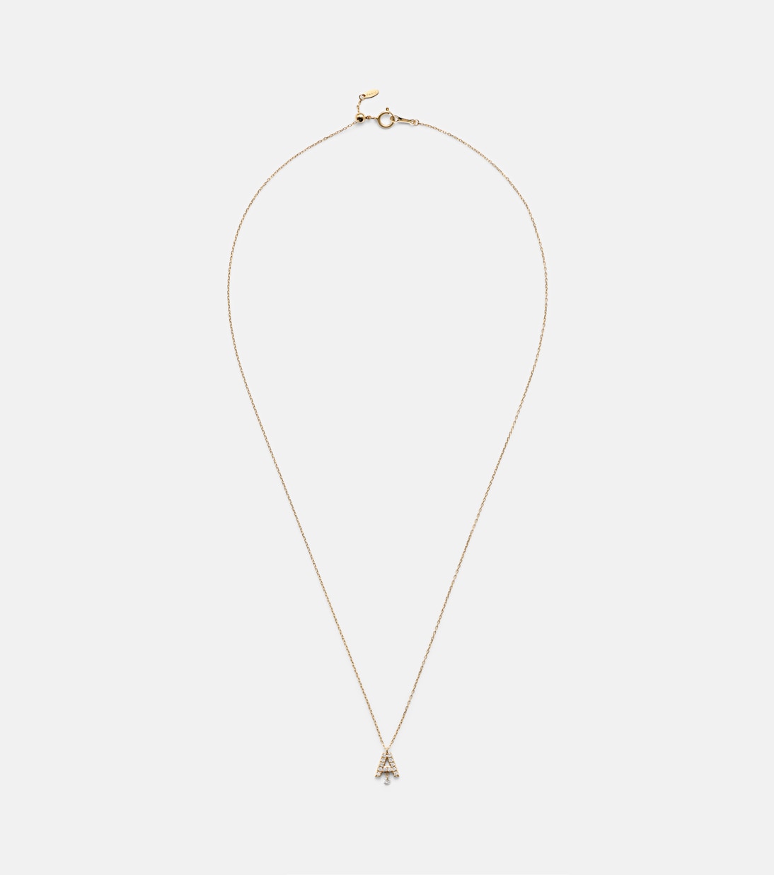 Alphabet A 18kt gold necklace with diamonds | Persée