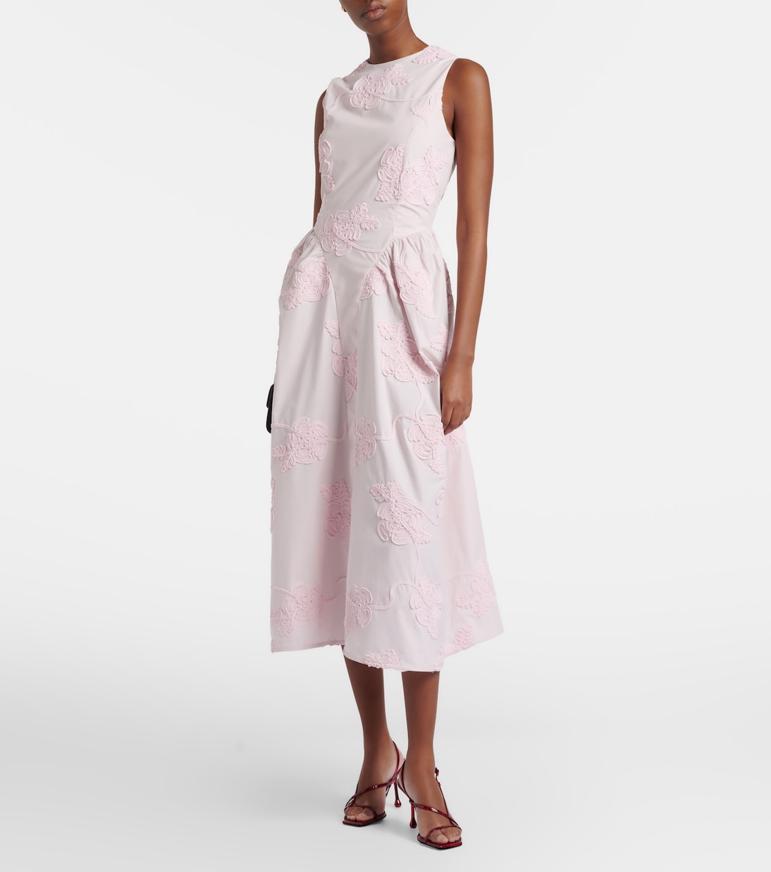 Besticktes Midikleid aus Baumwolle | Rotate