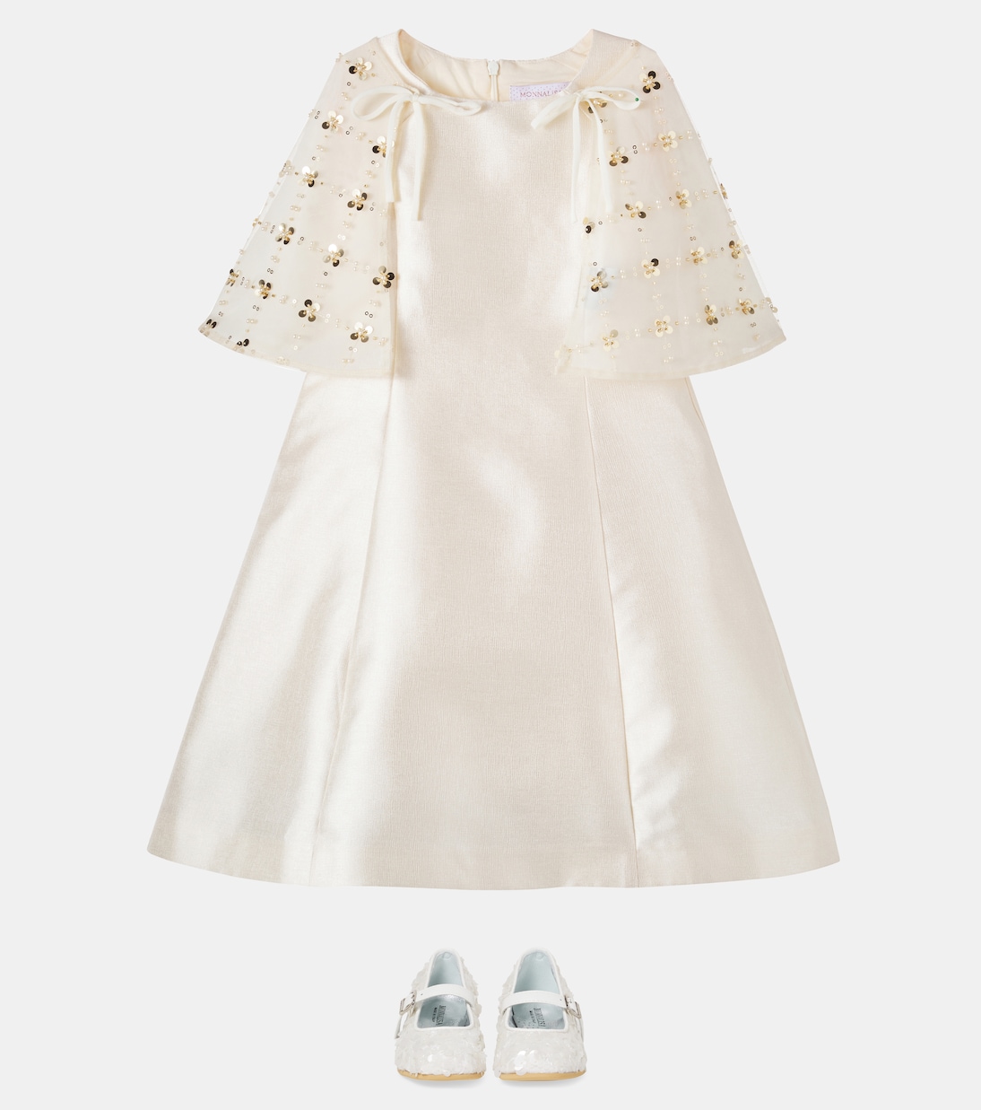 Kleid aus Satin mit Pailletten | Monnalisa