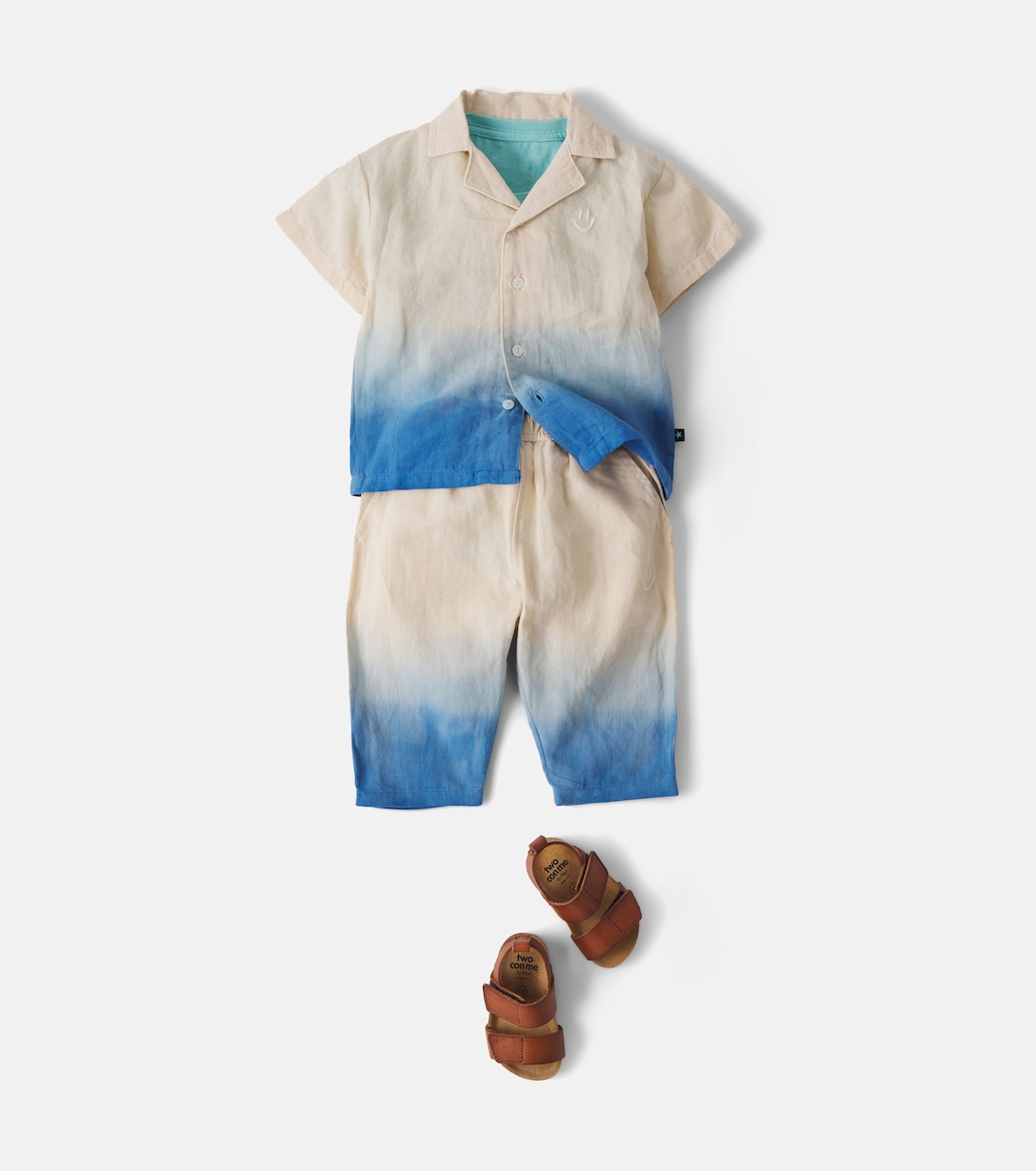 Baby Eyou and Sois linen and cotton shirt and pants set | Molo