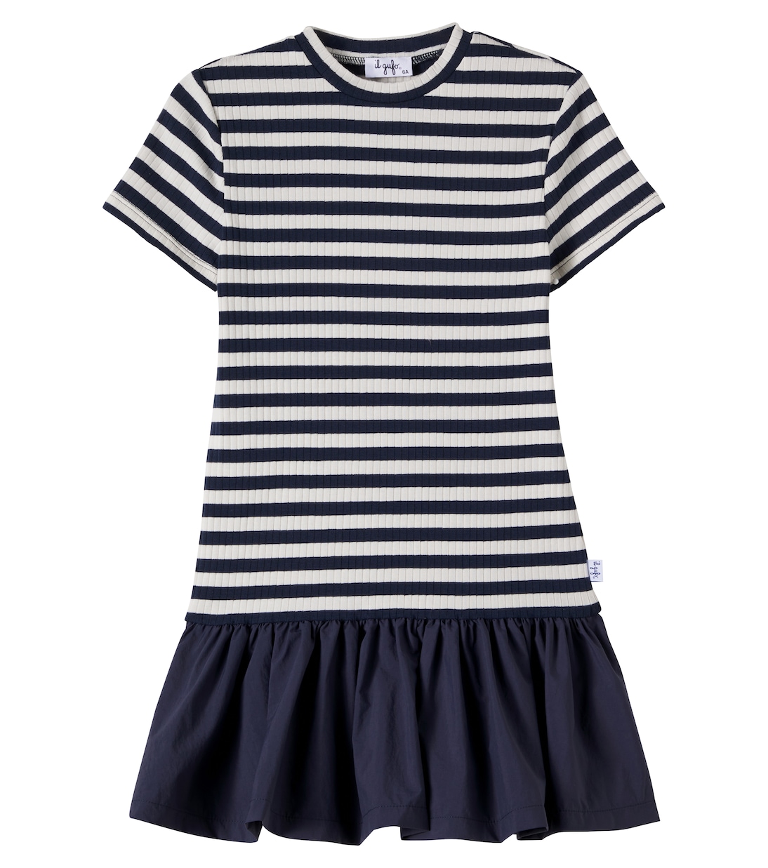 Ribbed-knit striped cotton-blend dress | Il Gufo