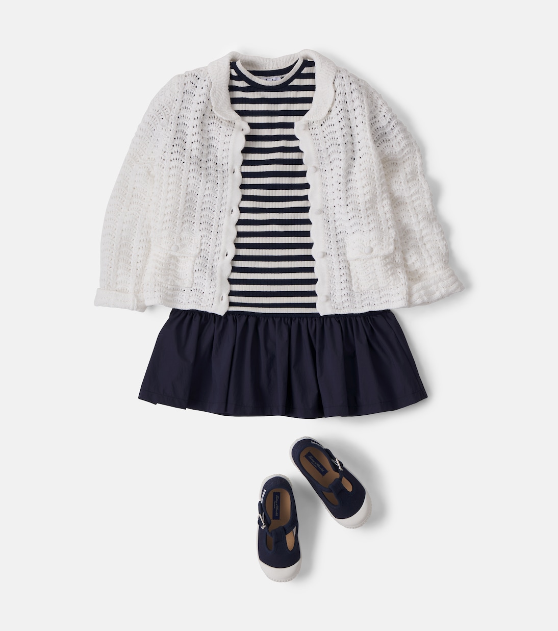 Ribbed-knit striped cotton-blend dress | Il Gufo