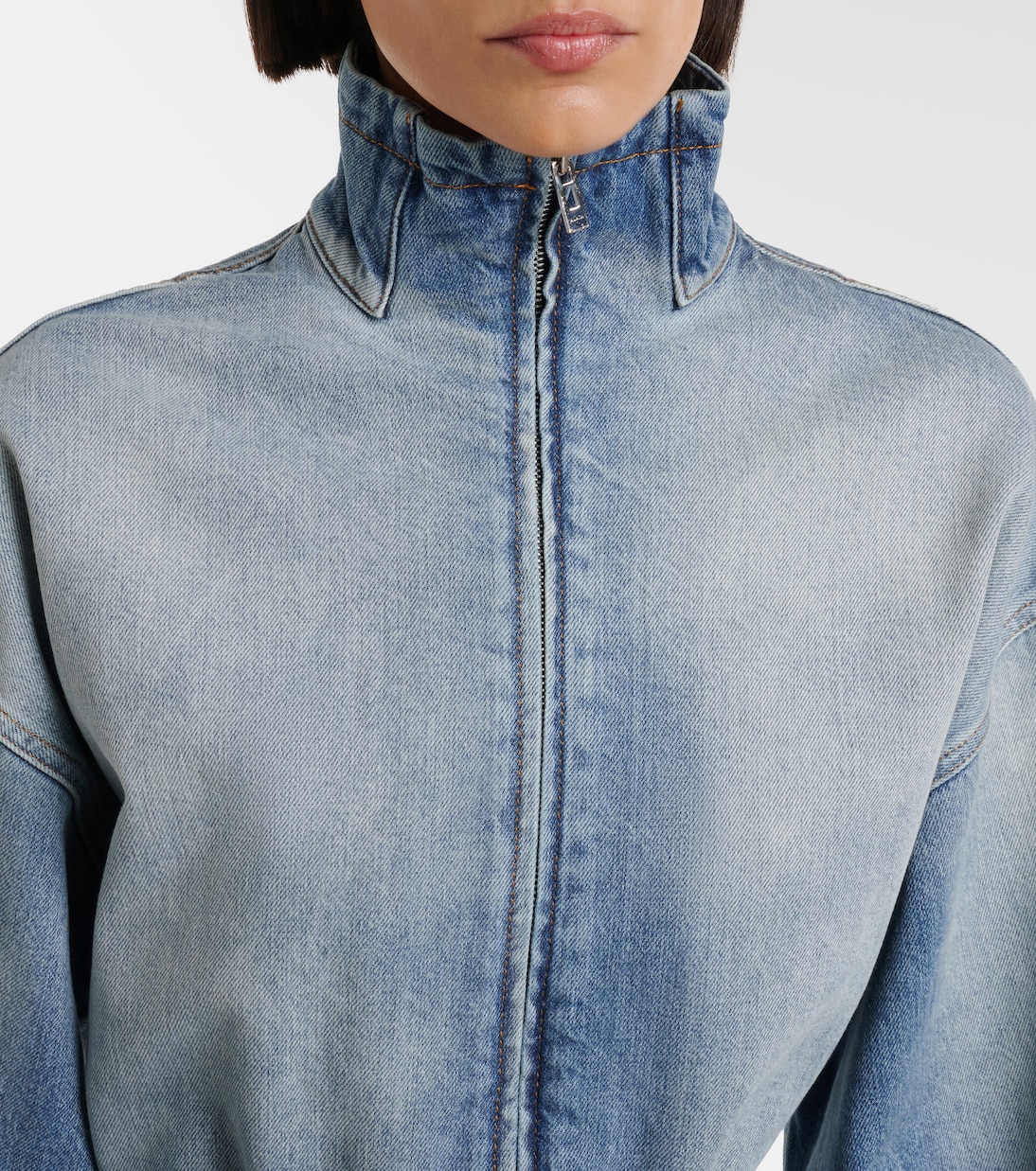 Belted cotton denim jumpsuit | Alaïa