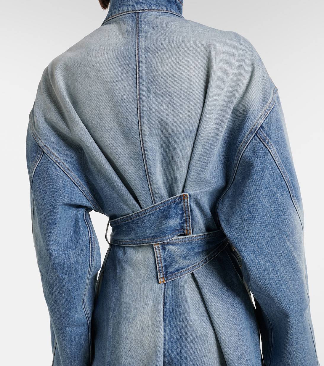 Belted cotton denim jumpsuit | Alaïa