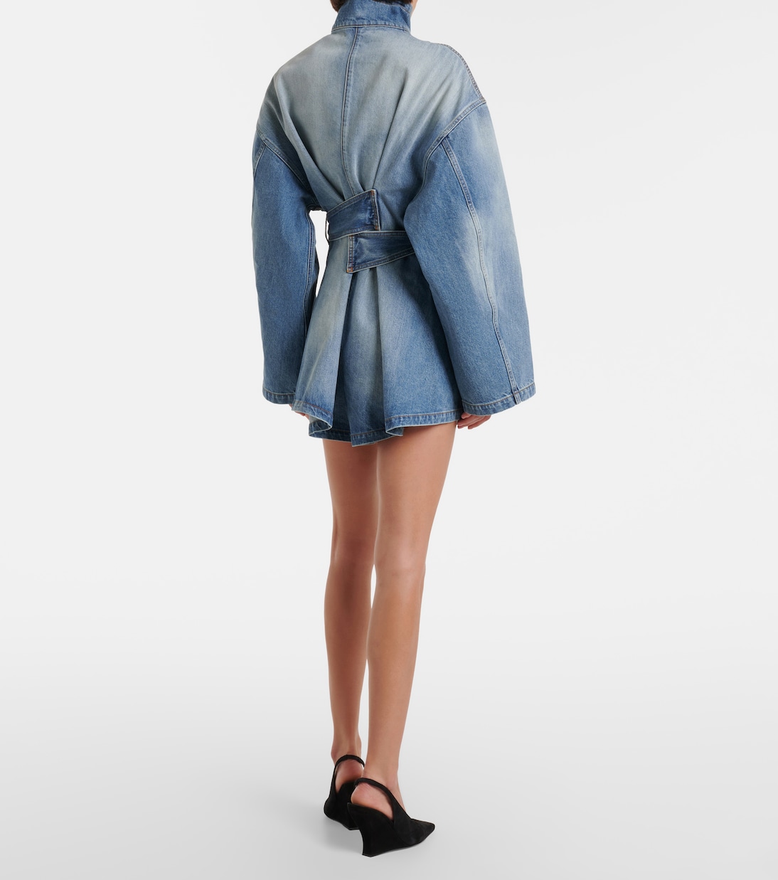 Belted cotton denim jumpsuit | Alaïa