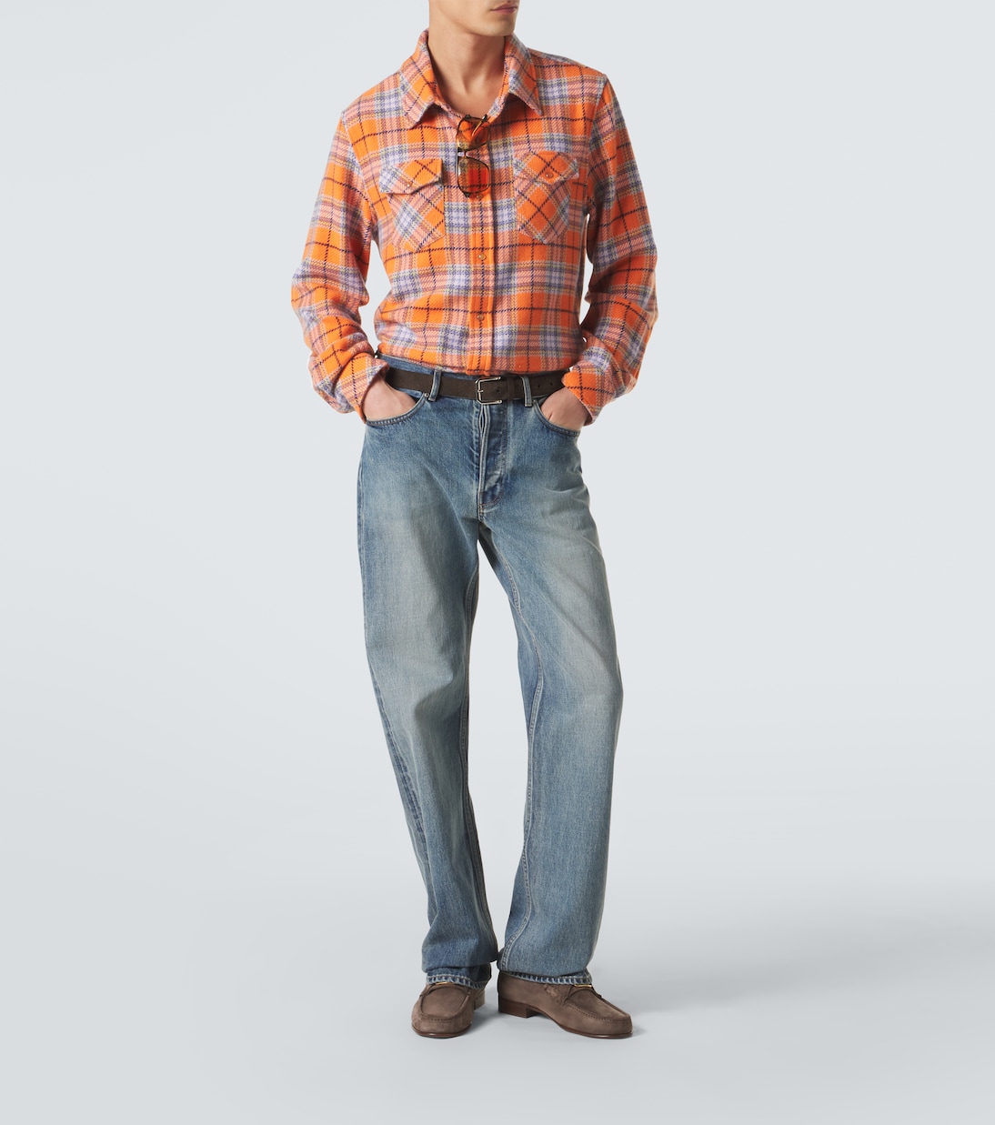 Midnight Sun cashmere shirt with carnelian | God's True Cashmere