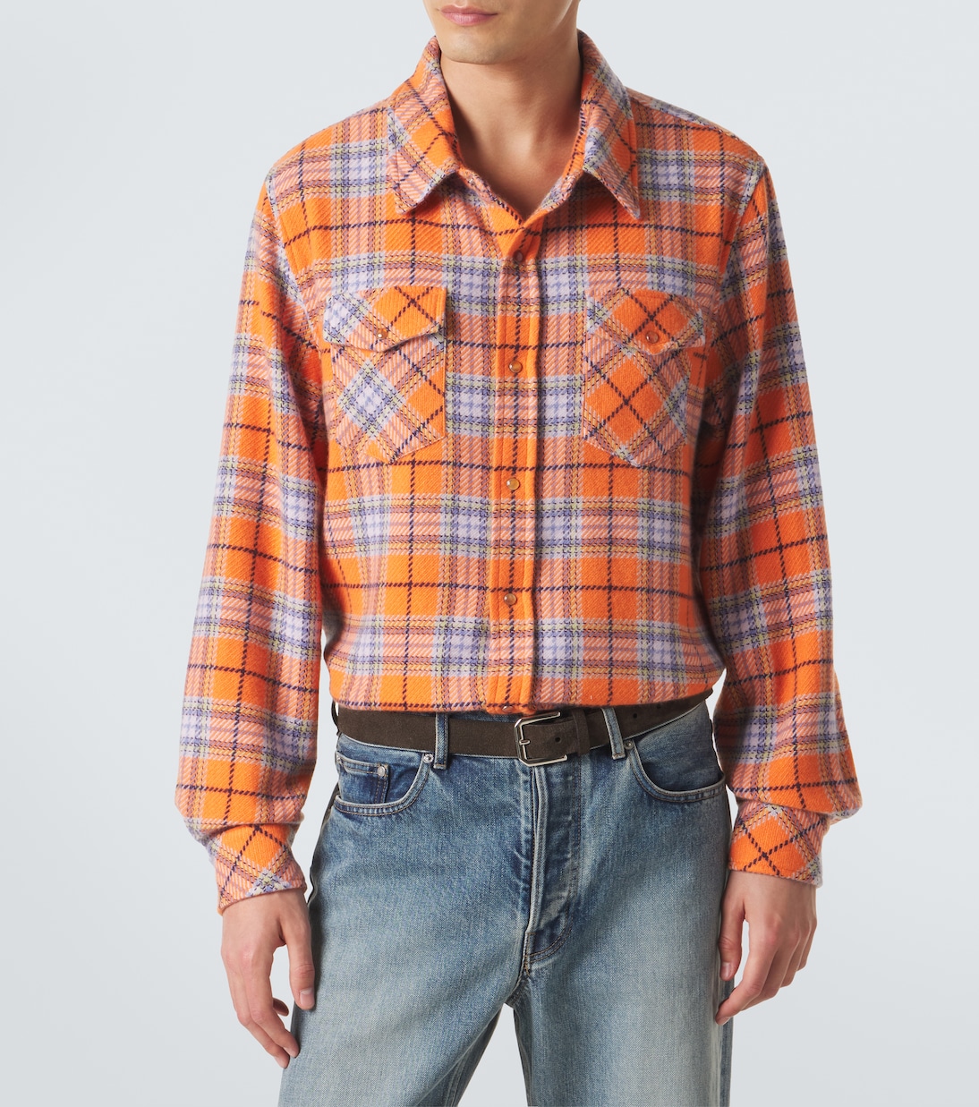 Midnight Sun cashmere shirt with carnelian | God's True Cashmere