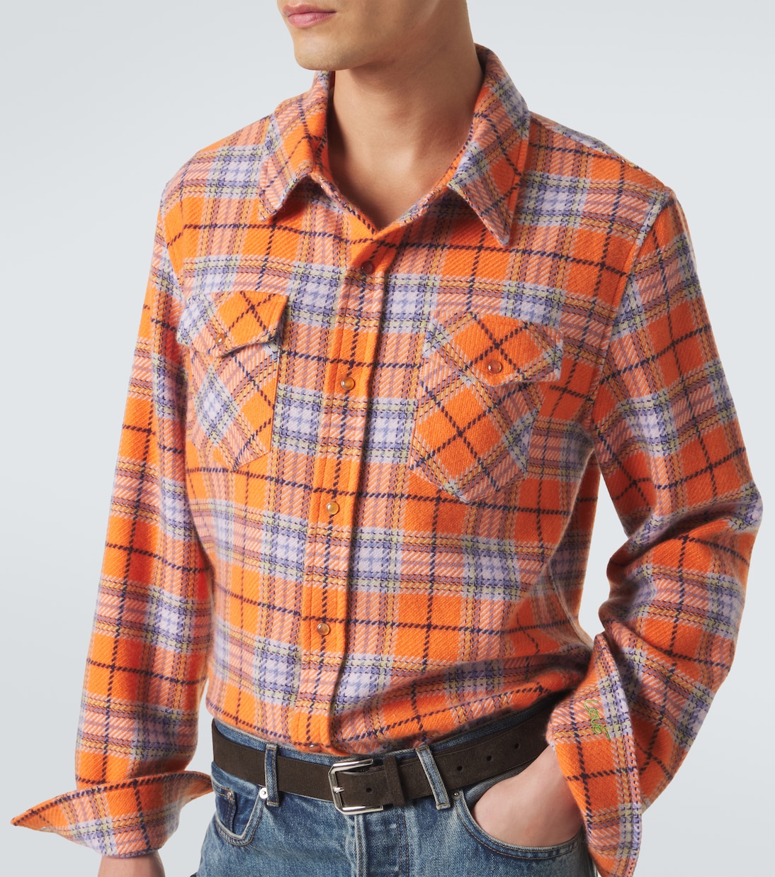 Midnight Sun cashmere shirt with carnelian | God's True Cashmere