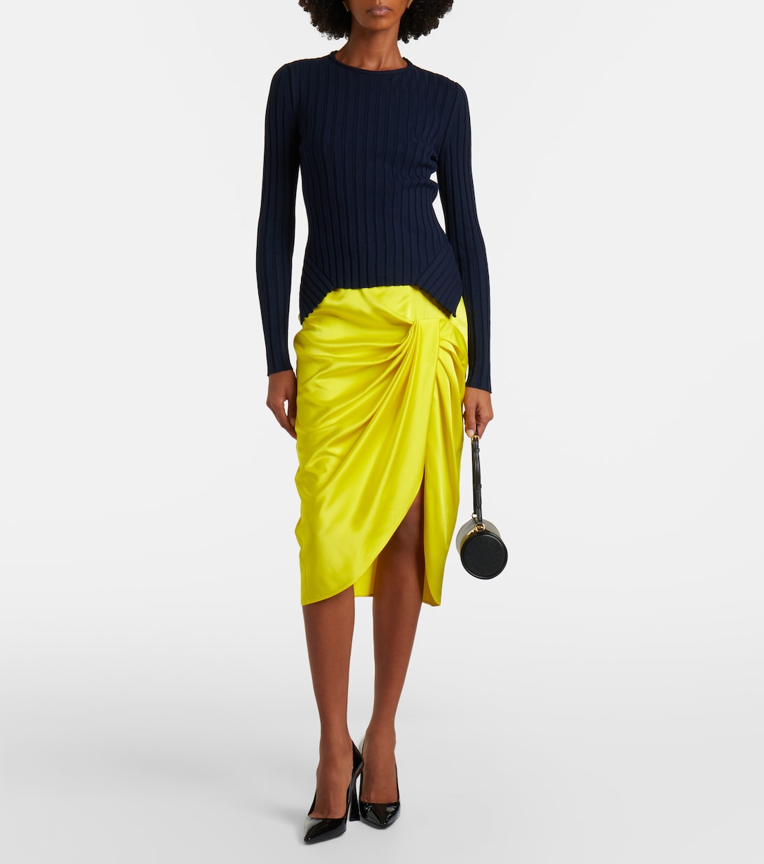 Draped satin pencil skirt | Stella McCartney