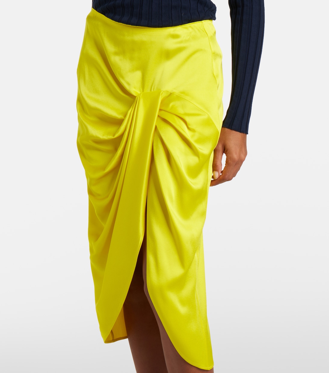 Draped satin pencil skirt | Stella McCartney