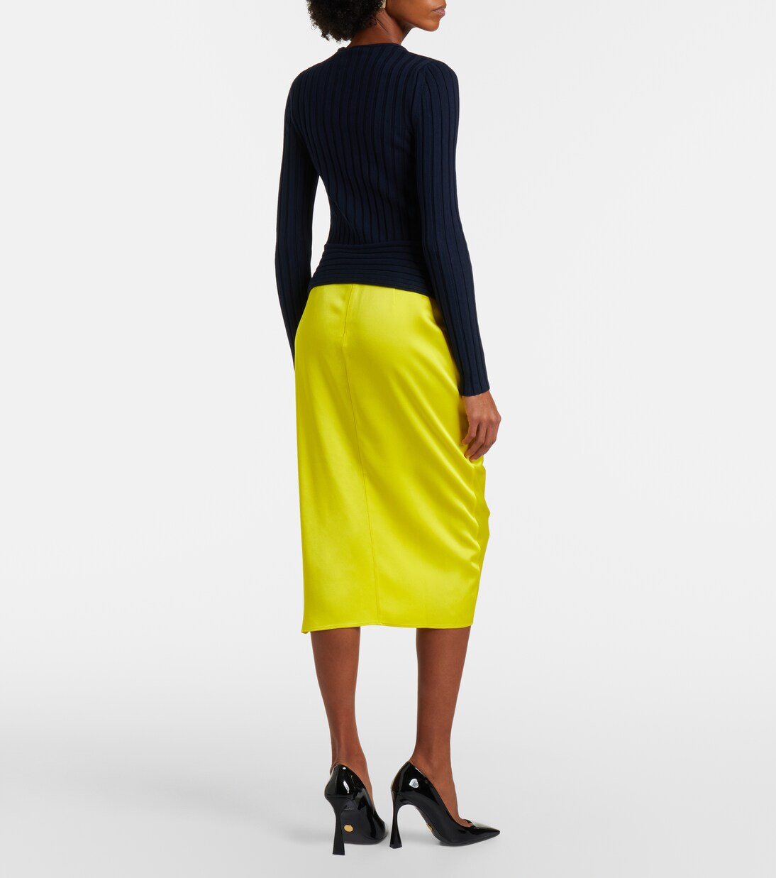 Draped satin pencil skirt | Stella McCartney