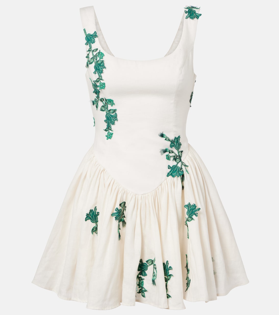 Abito corto Pluma in cotone con ricamo | Agua by Agua Bendita