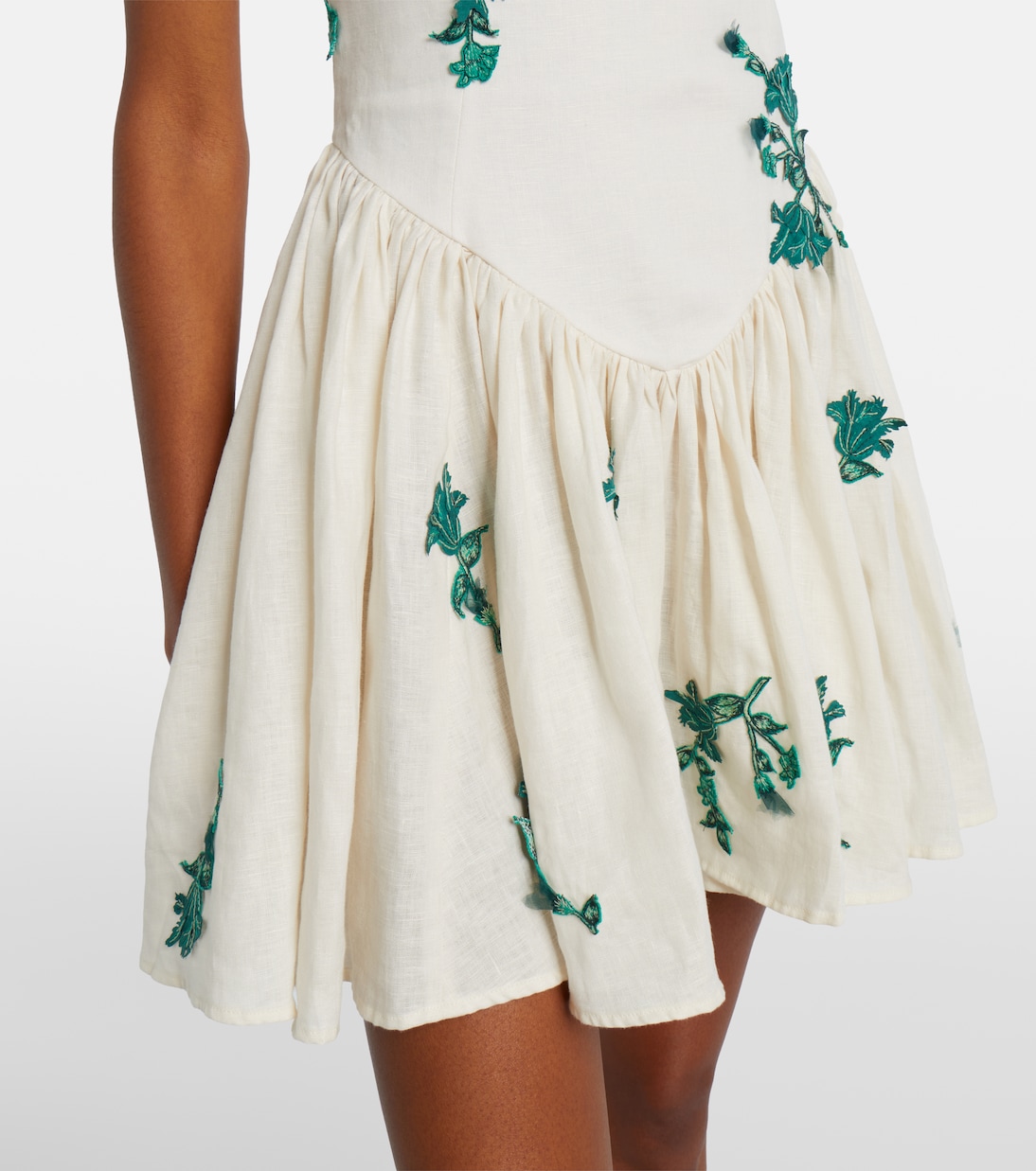 Abito corto Pluma in cotone con ricamo | Agua by Agua Bendita