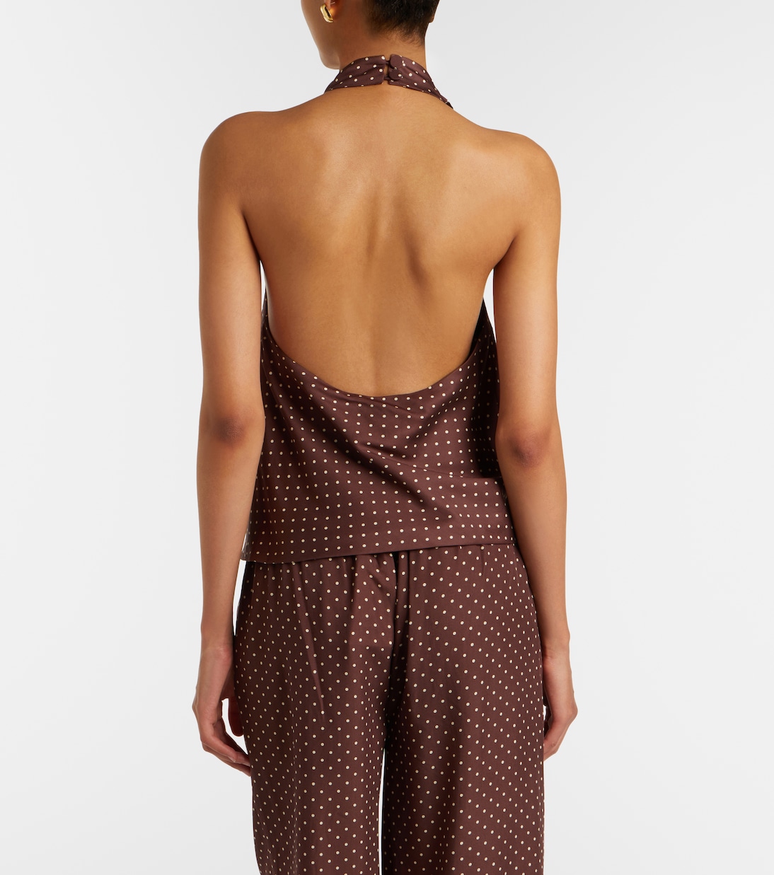 Phoebe polka-dot halterneck top | Posse