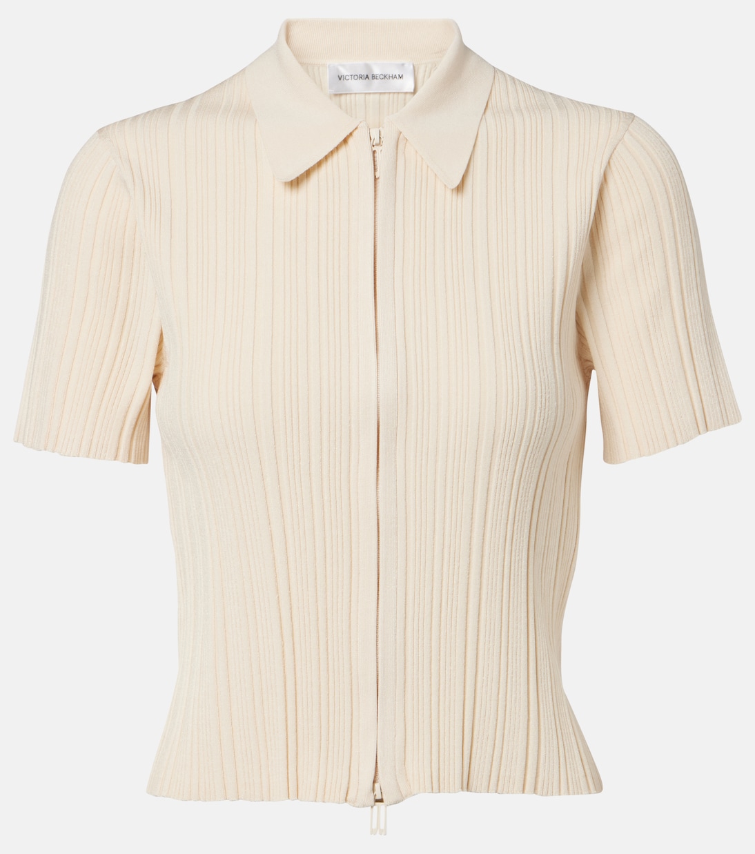 Ribbed-knit zip-up top | Victoria Beckham