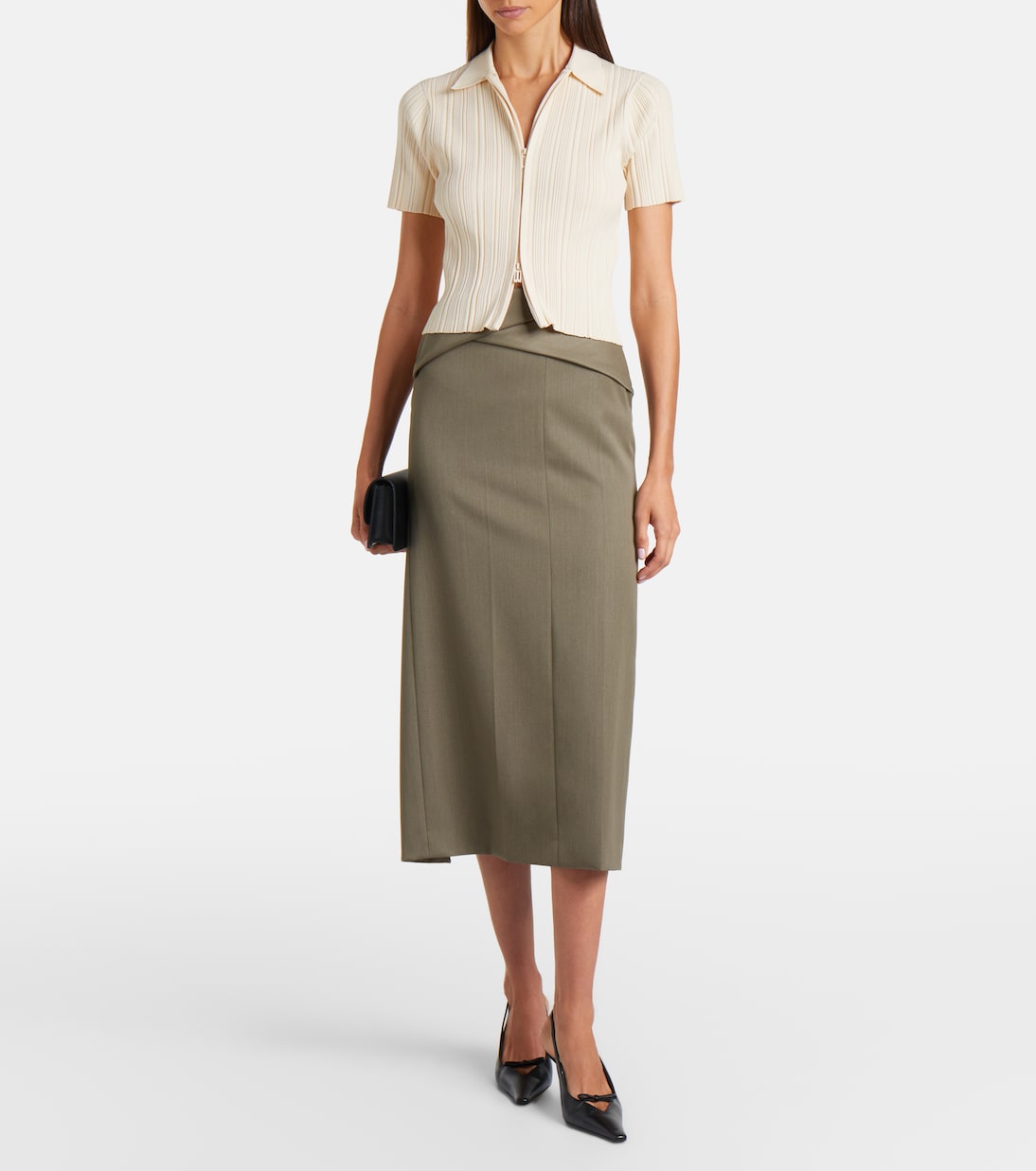 Ribbed-knit zip-up top | Victoria Beckham