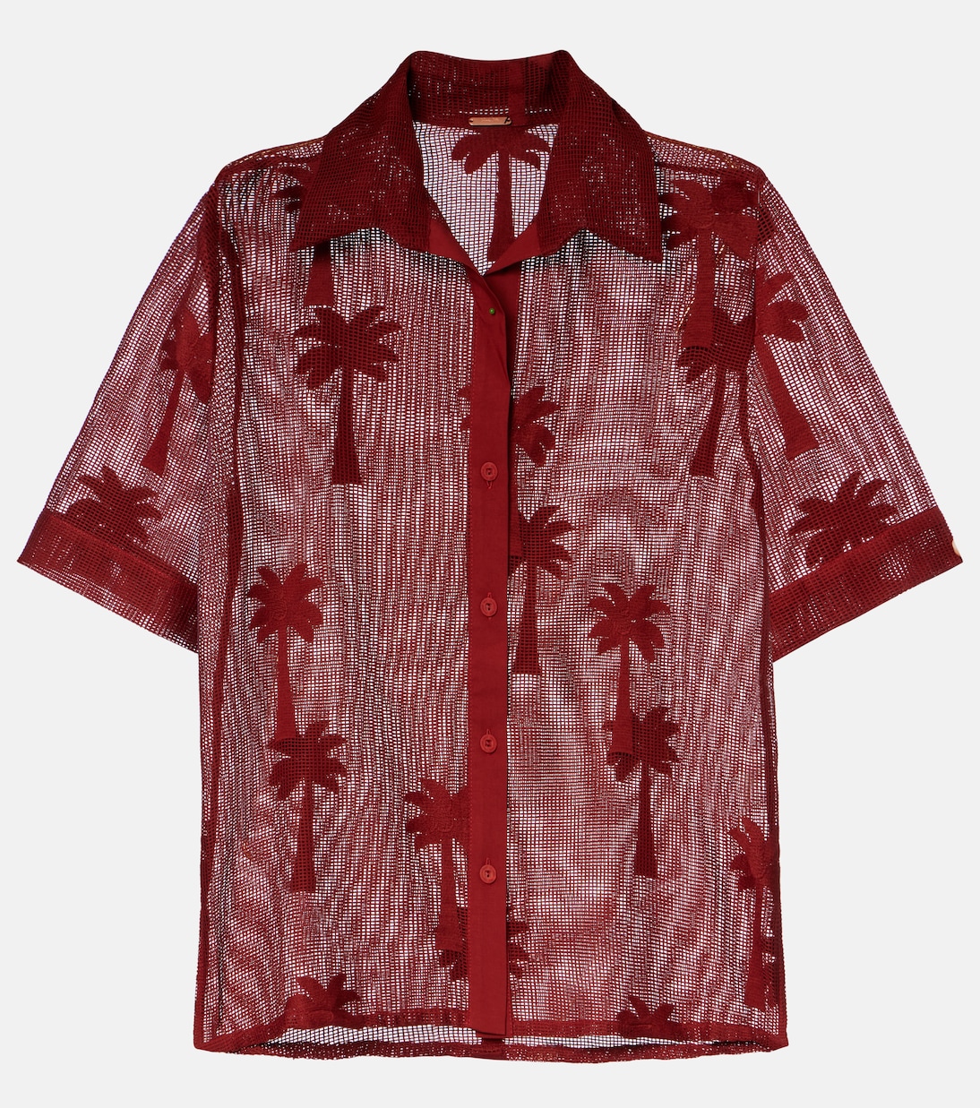 Embroidered cotton-blend mesh shirt | Johanna Ortiz