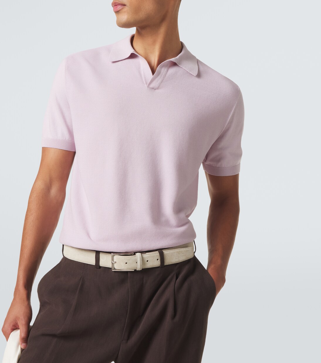 Cotton and silk polo shirt | Canali