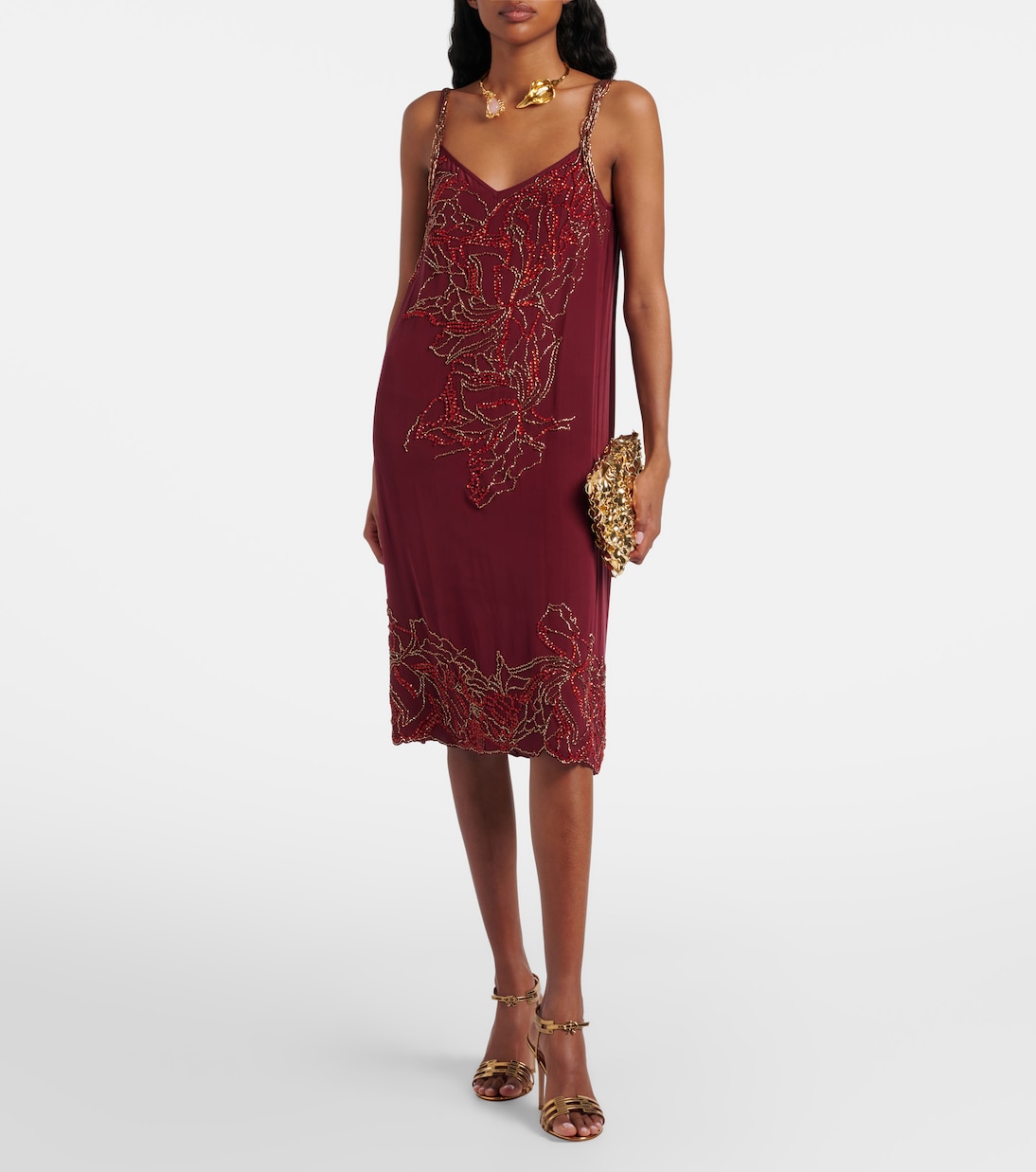 Sandali slingback in pelle metallizzata | Gianvito Rossi