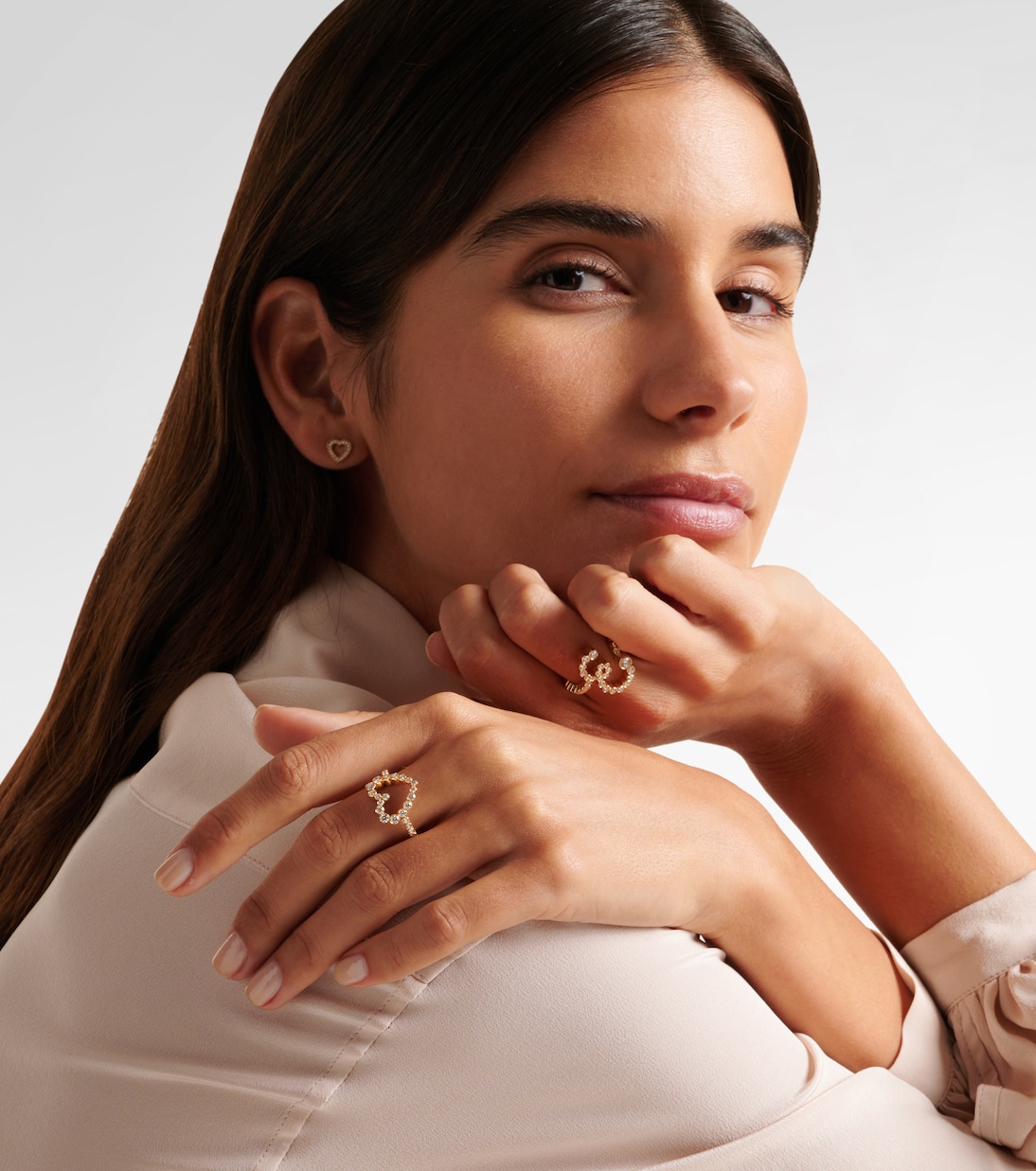 Ensemble Coeur 18kt gold ring with diamonds | Sophie Bille Brahe