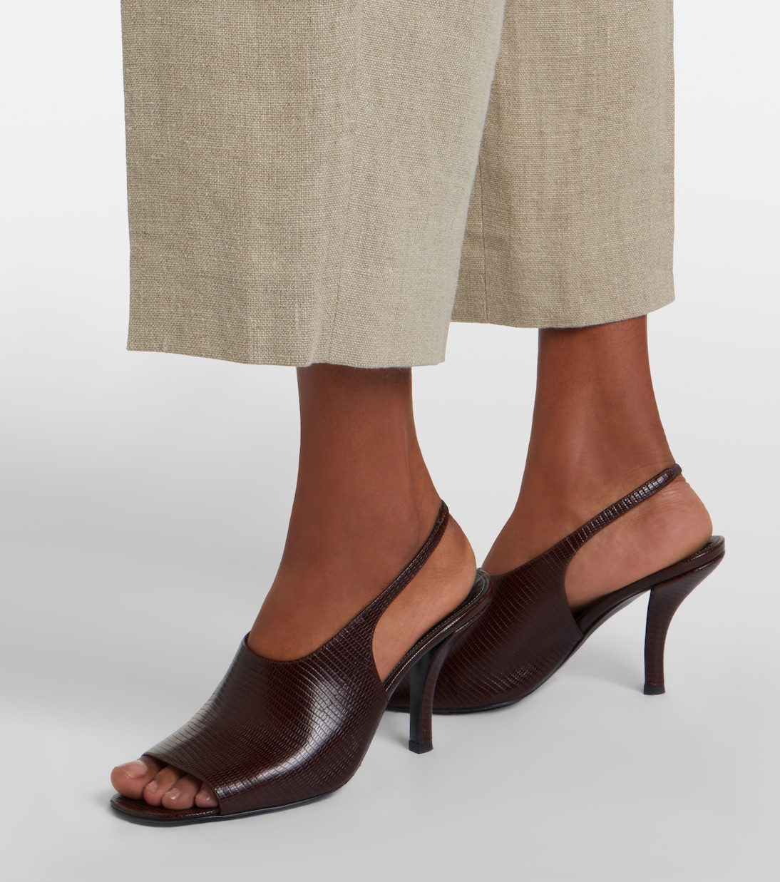 Embossed leather slingback sandals | Toteme