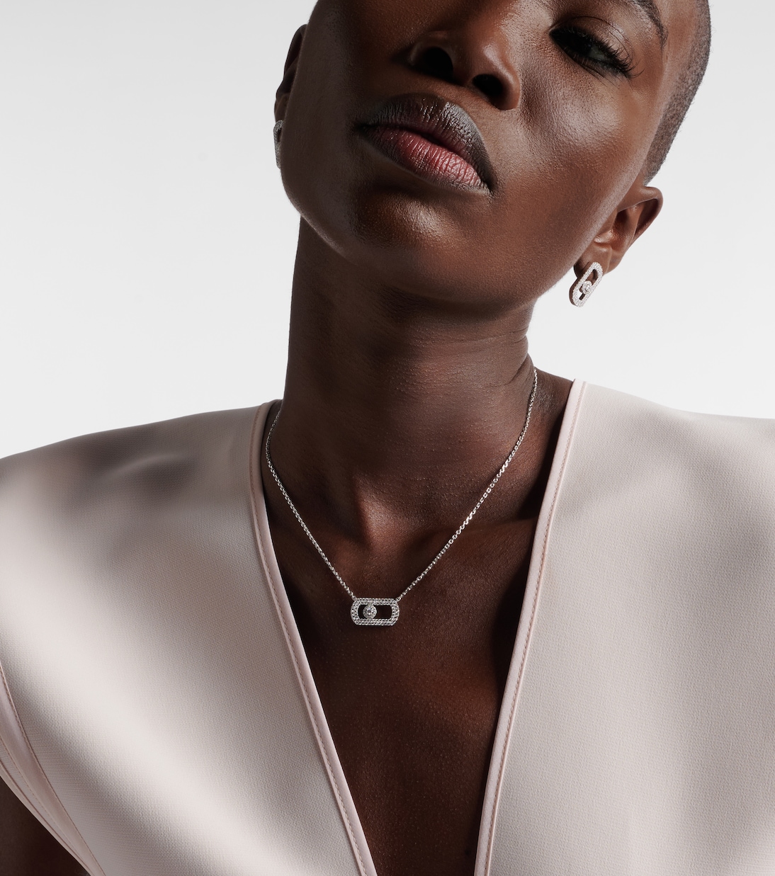 Collar de cadena So Move de oro blanco de 18 ct con diamantes | Messika