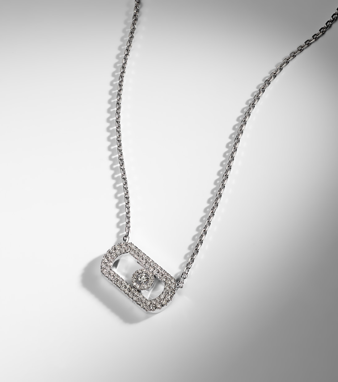 Collar de cadena So Move de oro blanco de 18 ct con diamantes | Messika
