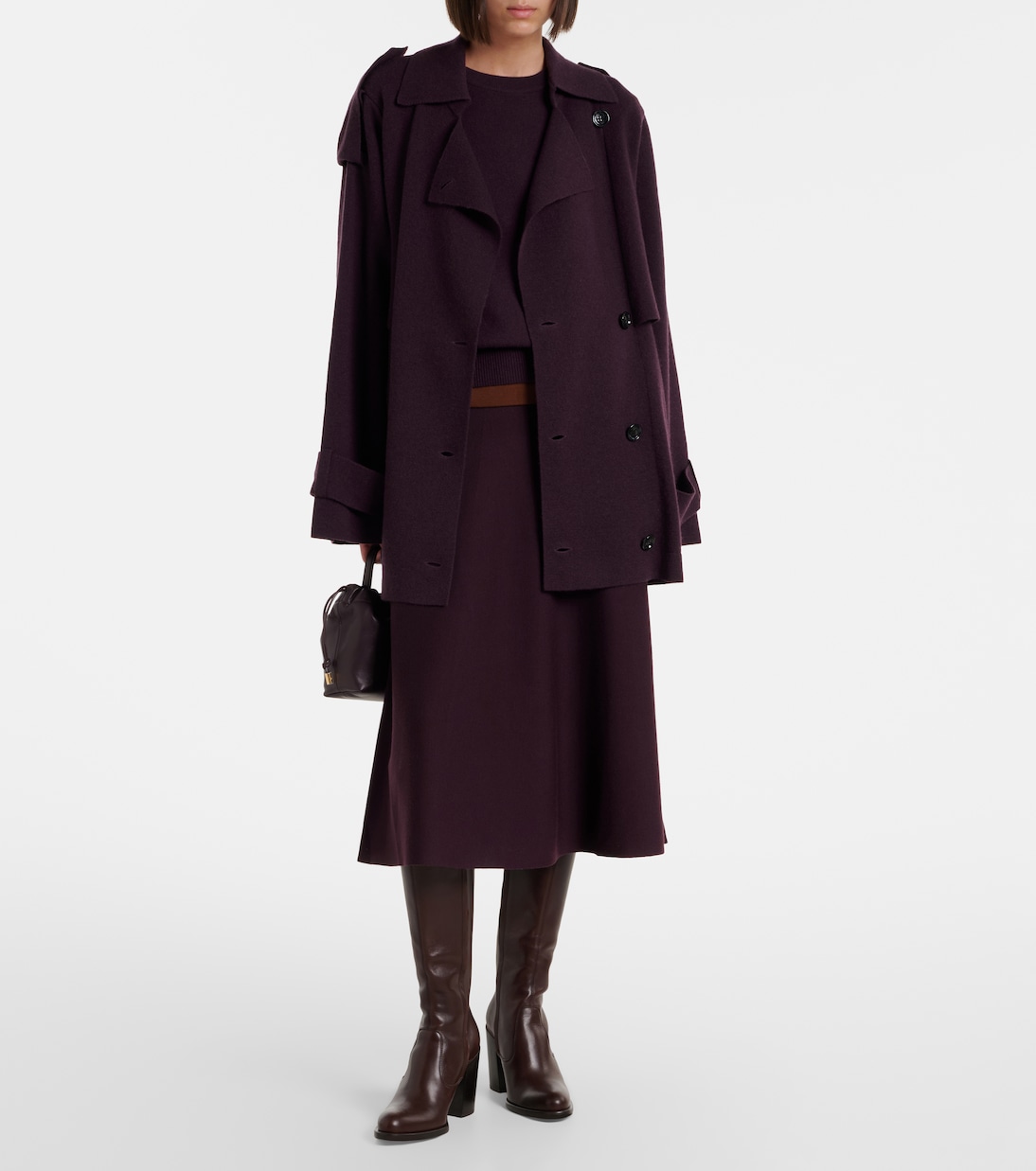 Cropped wool and cashmere trench coat | Jardin des Orangers