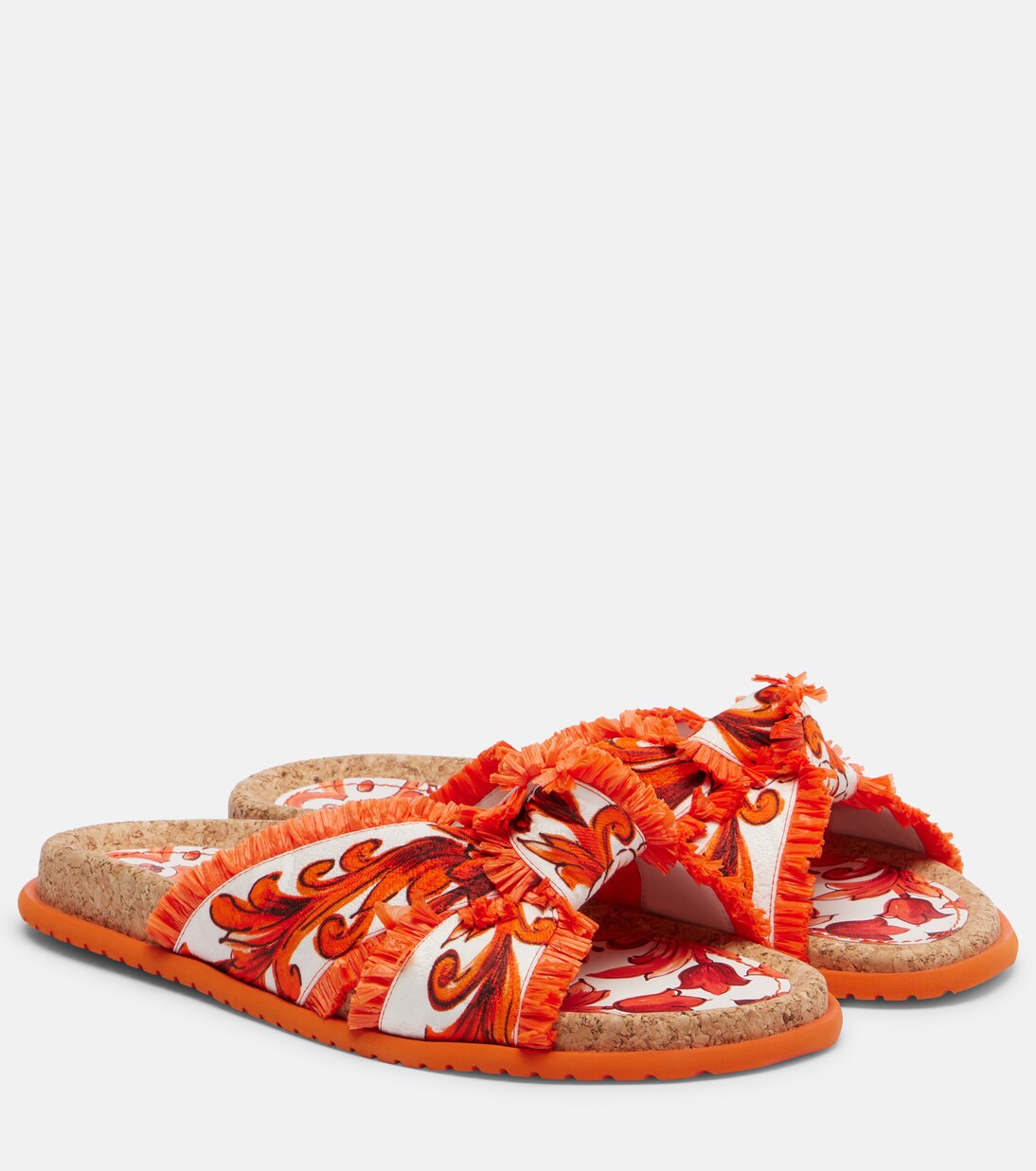 Majolica fringed brocade slides | Dolce&Gabbana