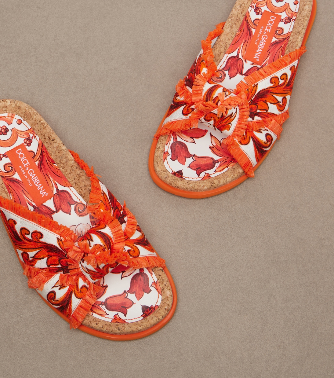 Majolica fringed brocade slides | Dolce&Gabbana