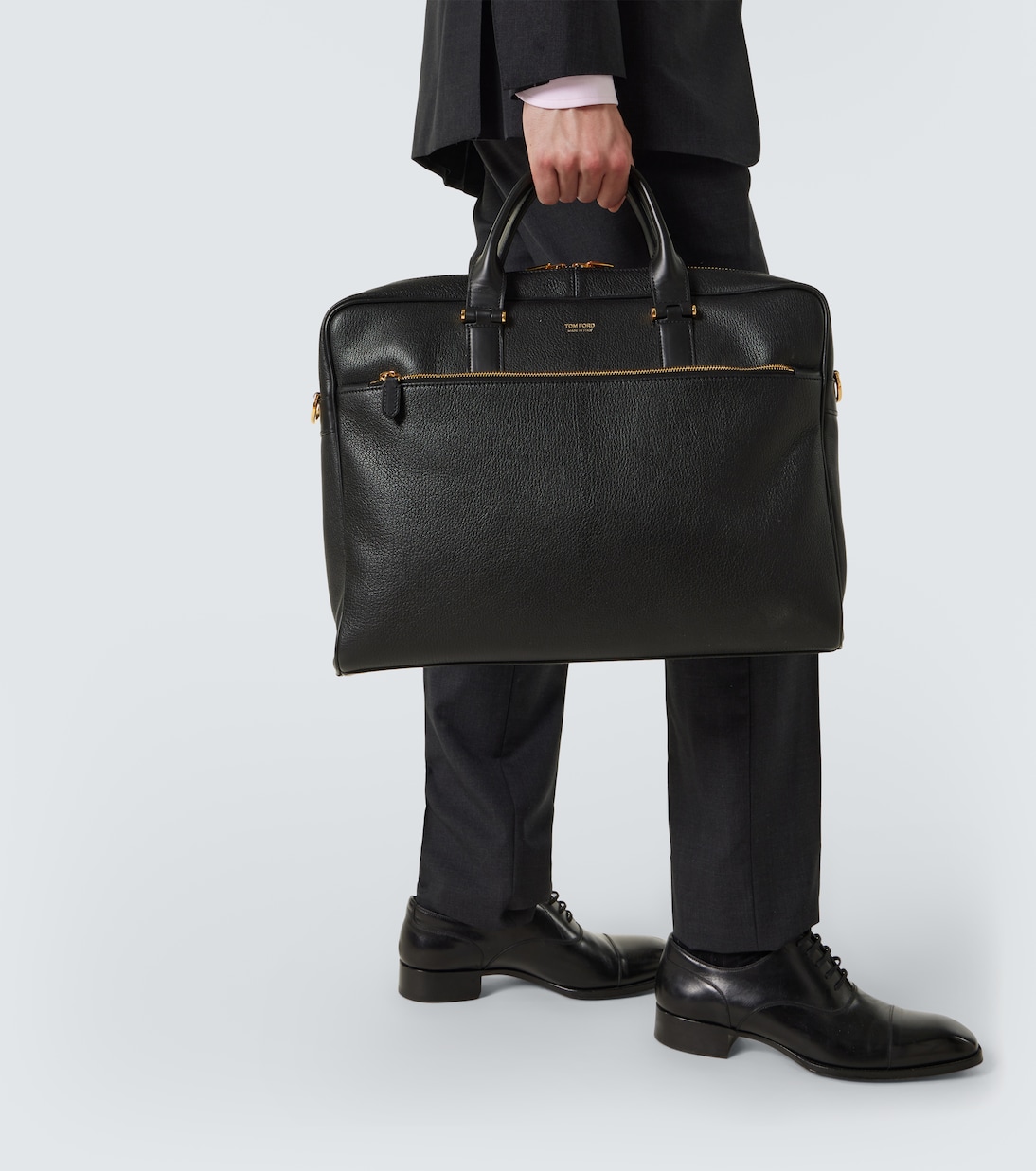 Grained leather briefcase | Tom Ford