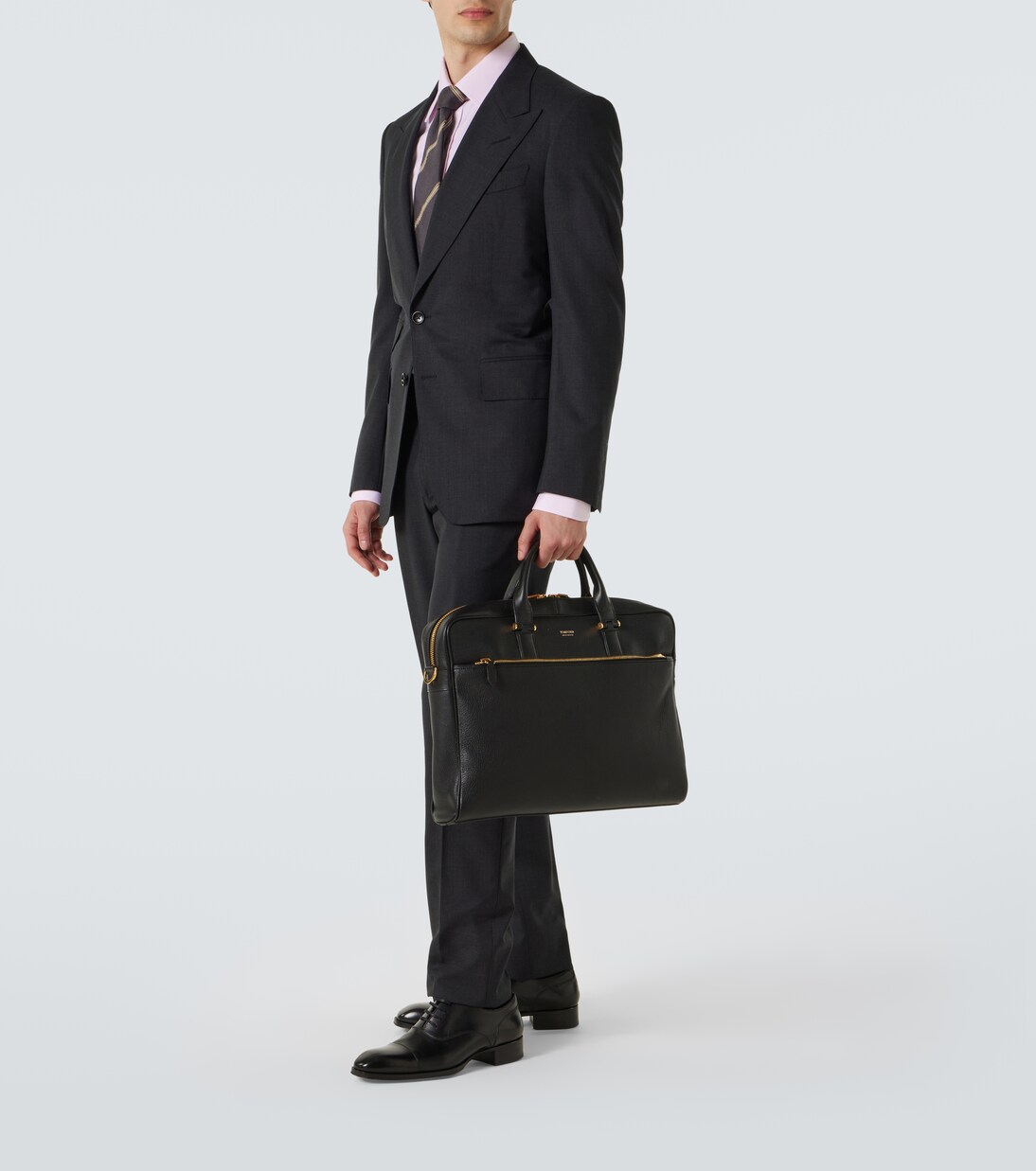 Grained leather briefcase | Tom Ford