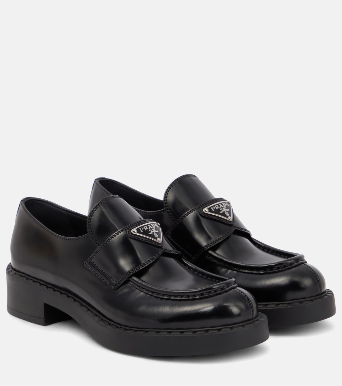 Platform leather loafers | Prada