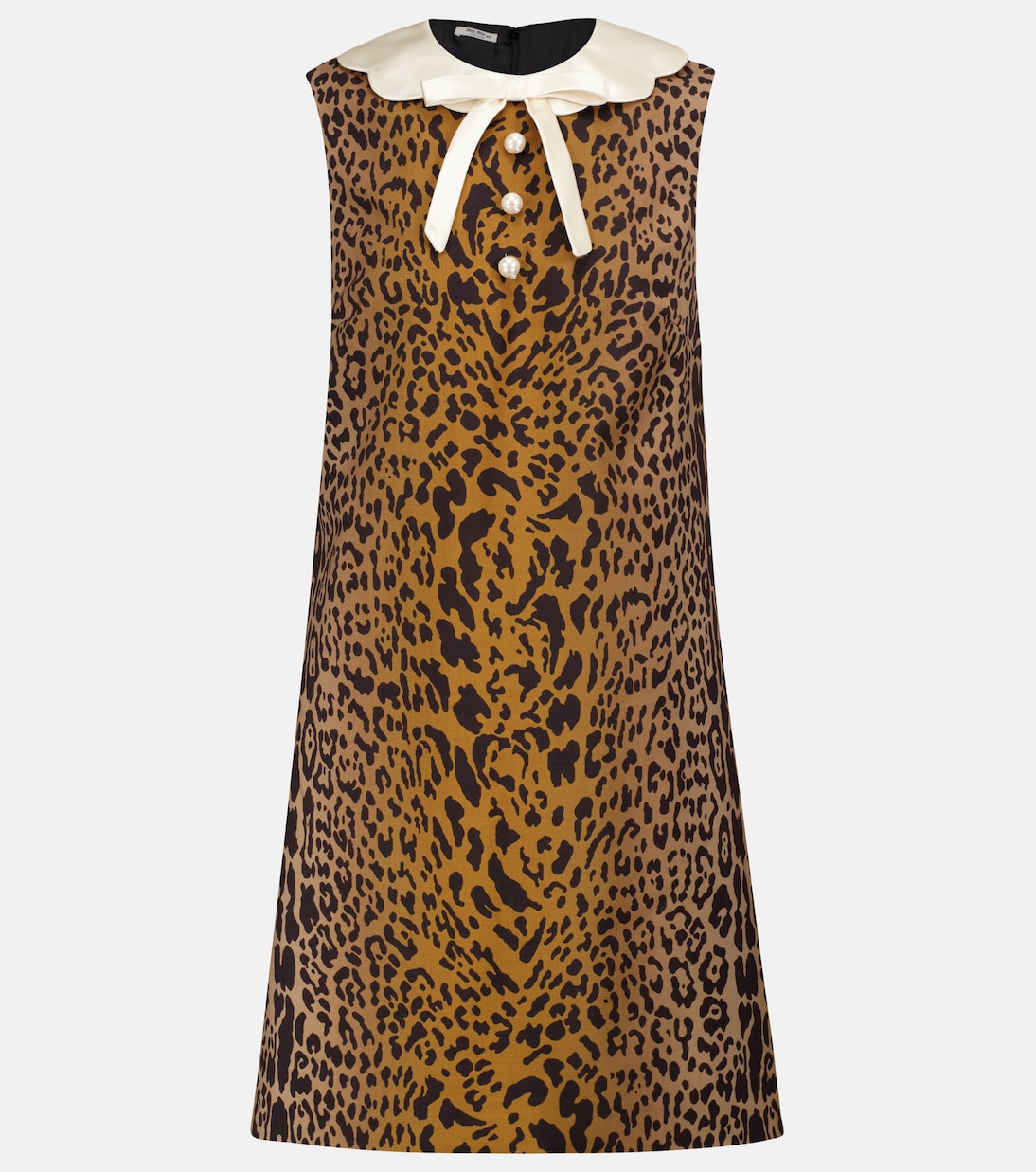 Leopard-print wool and mohair minidress | Miu Miu