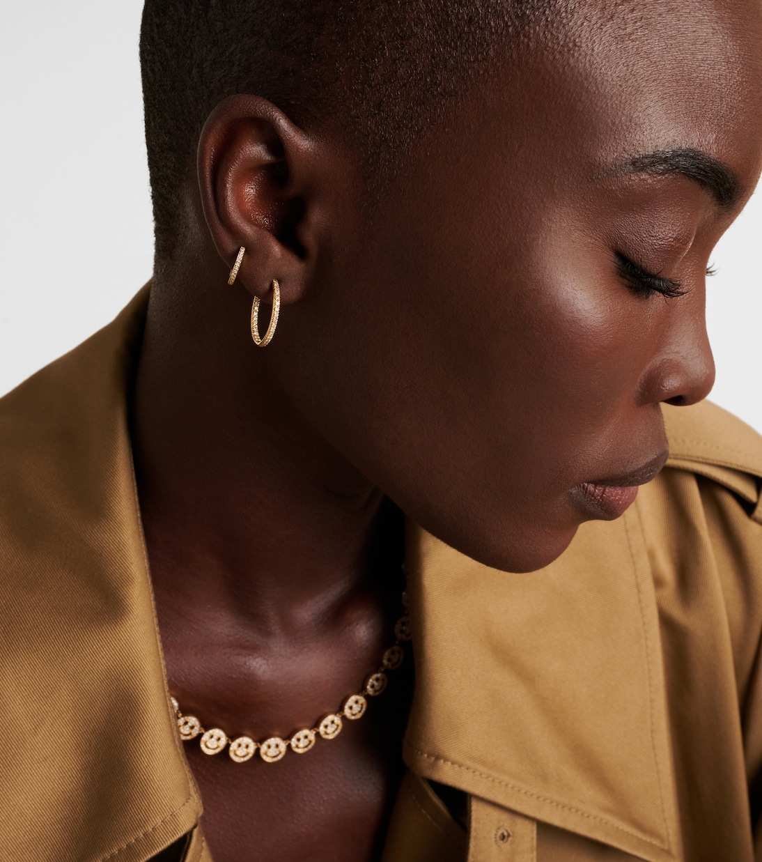 14kt gold hoop earrings with diamonds | Sydney Evan