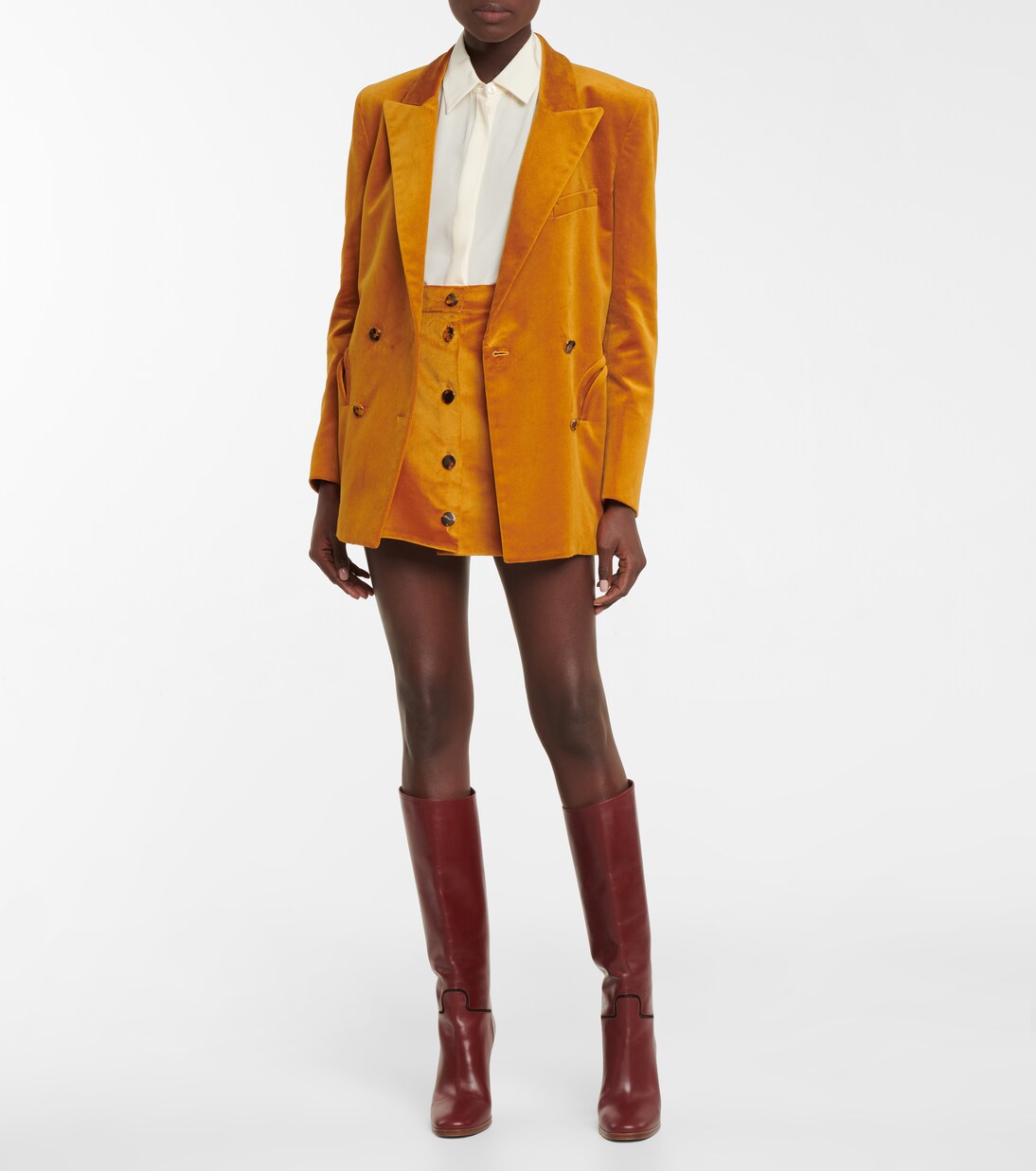 High-Rise Minirock aus Samt | Blazé Milano