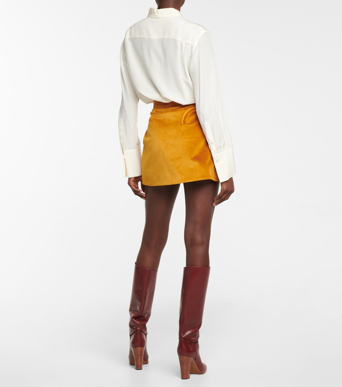 High-Rise Minirock aus Samt | Blazé Milano