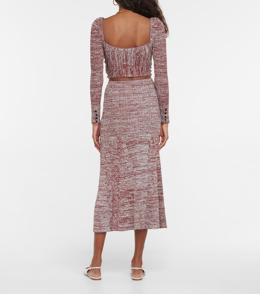 Cropped-Top aus Rippstrick | Self-Portrait